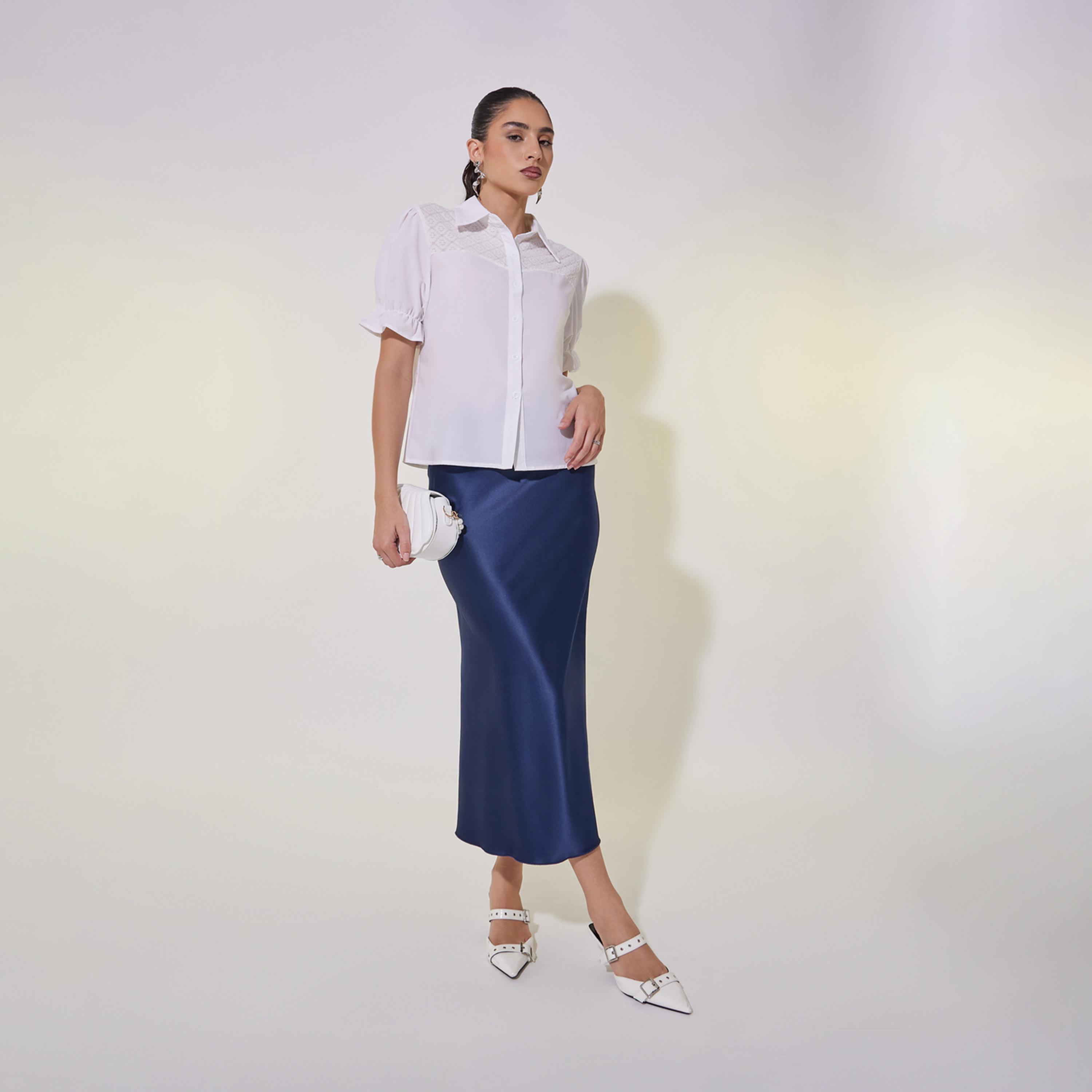Take Two Panelled Detail Puff Sleeve Regular Fit Shirt-women-clothing-shirtsandblouses-shirts-image-3