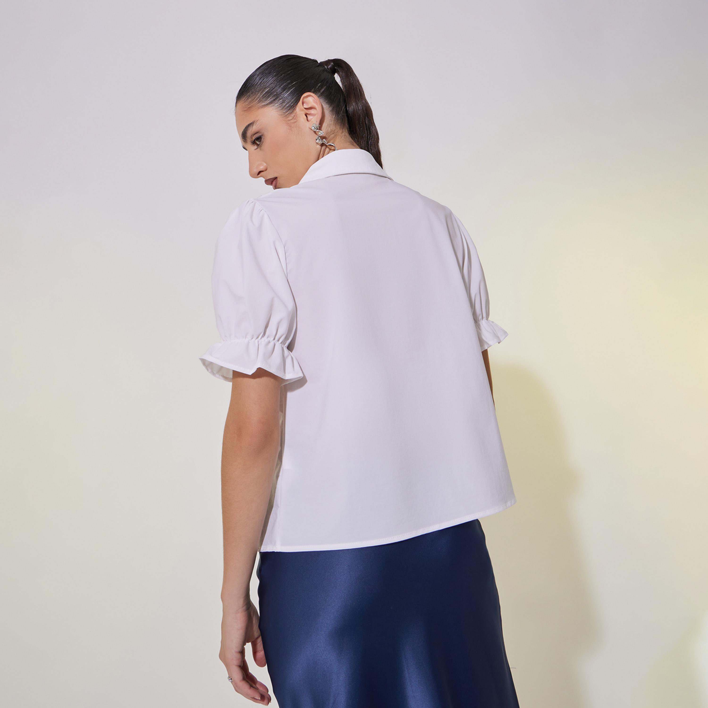 Take Two Panelled Detail Puff Sleeve Regular Fit Shirt-women-clothing-shirtsandblouses-shirts-image-5