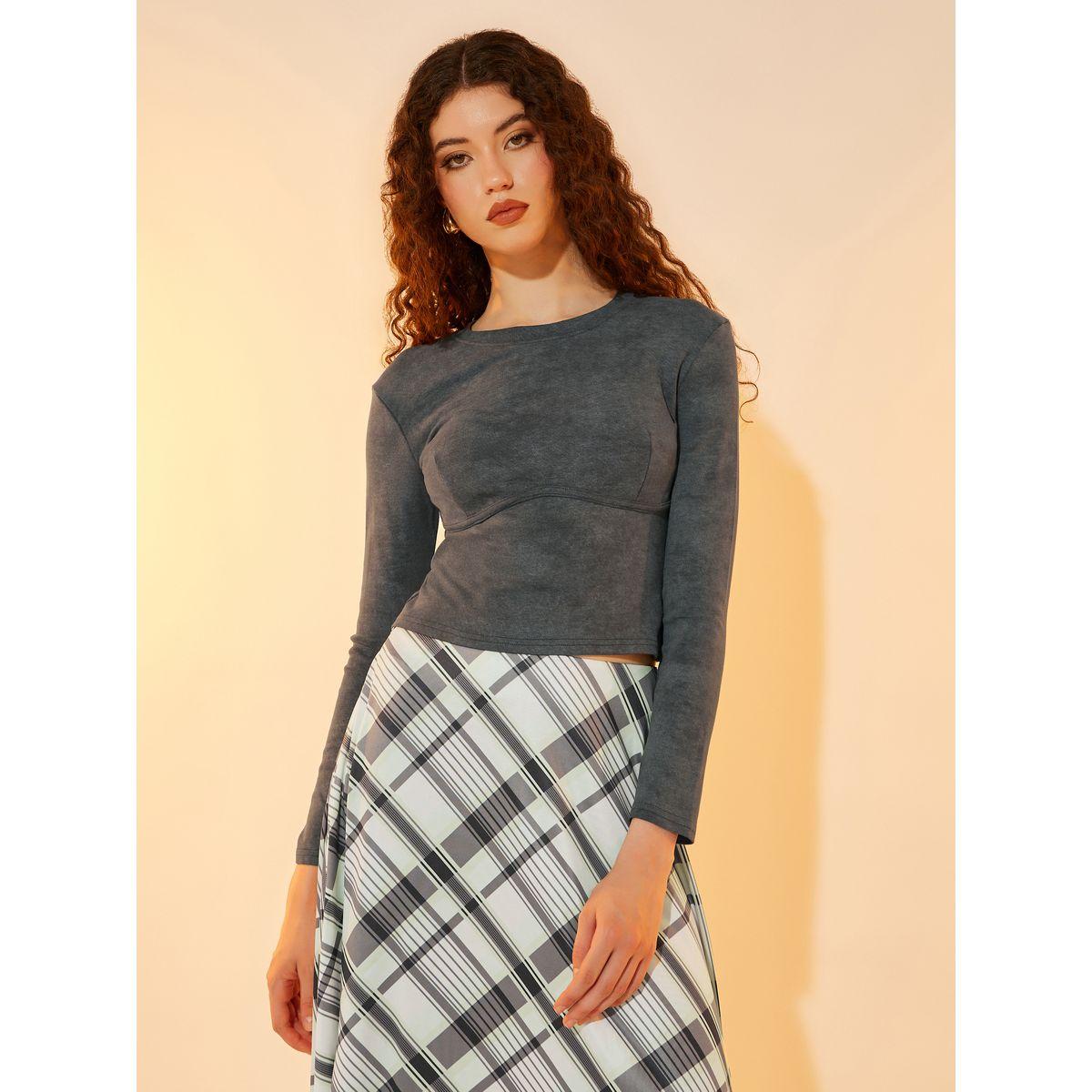 Take Two Stitch Detail Round Neck Crop Knit Top-women-clothing-shirtsandblouses-blouses-image-1
