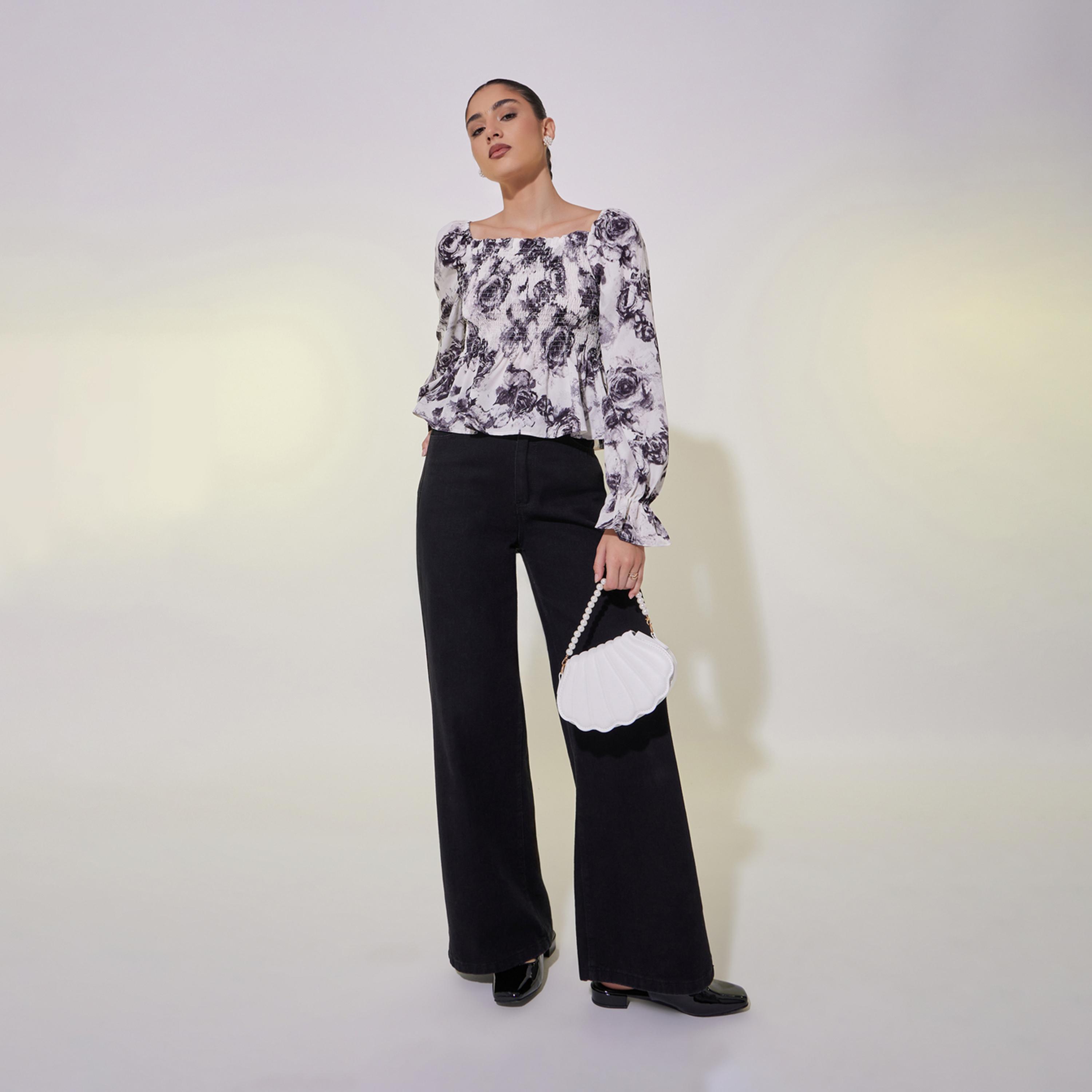 Take Two Floral Print Smocked Detail Blouse-women-clothing-shirtsandblouses-blouses-image-2