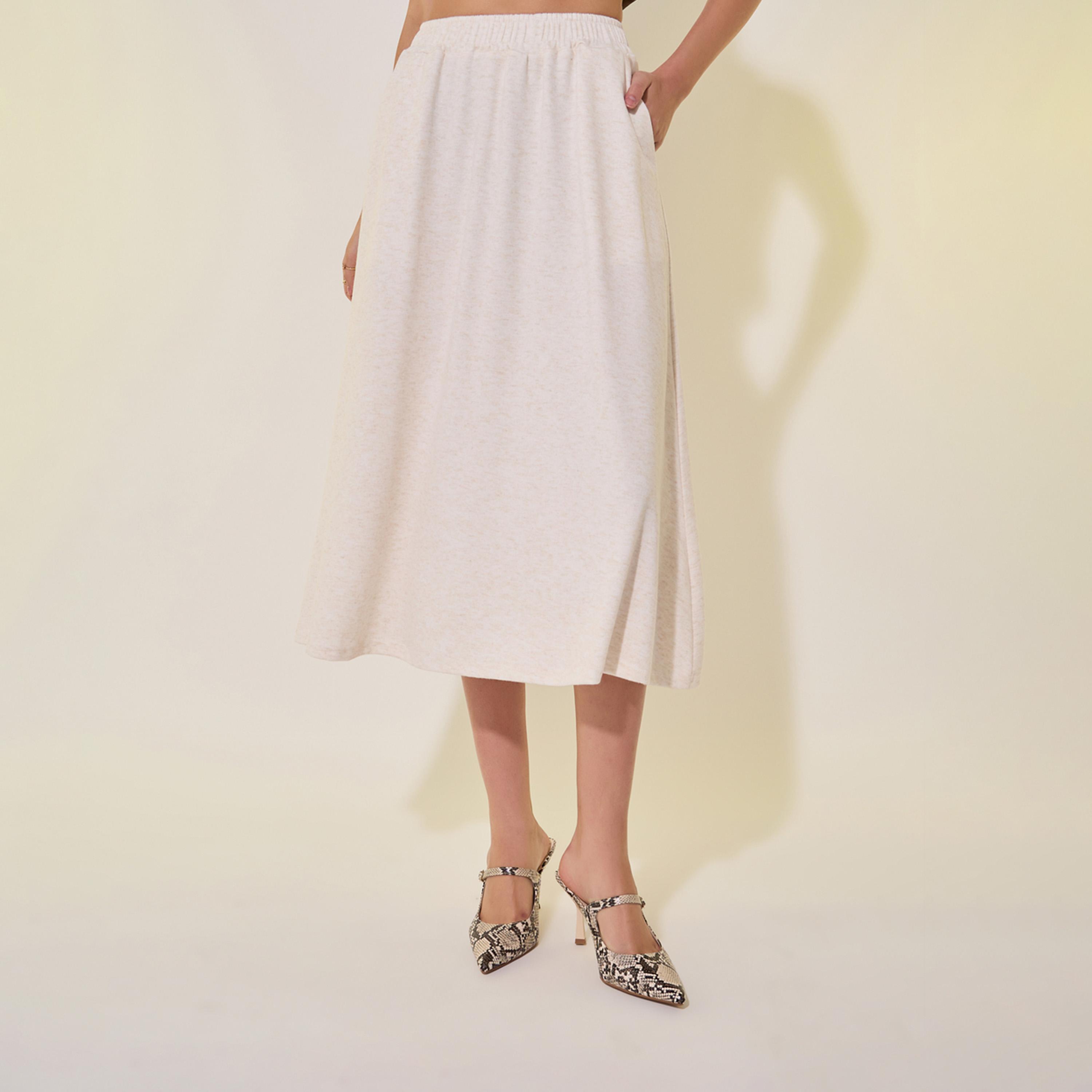 تنورة ميدي سادة بخصر عالي وتفاصيل جيوب-women-clothing-bottoms-skirts-image-2