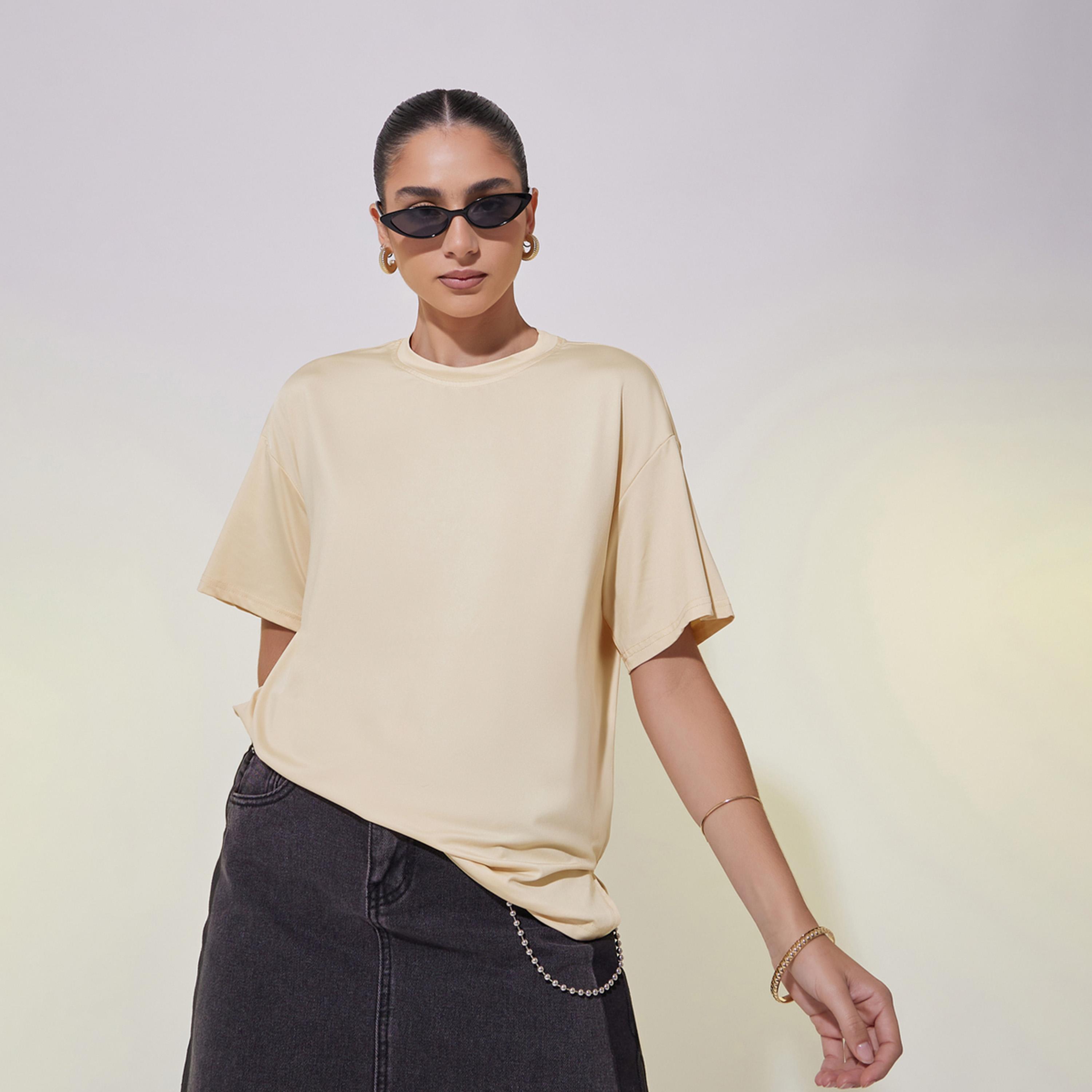 Take Two Solid Side Slit Detail High Low T-Shirt-women-clothing-tshirts-image-1