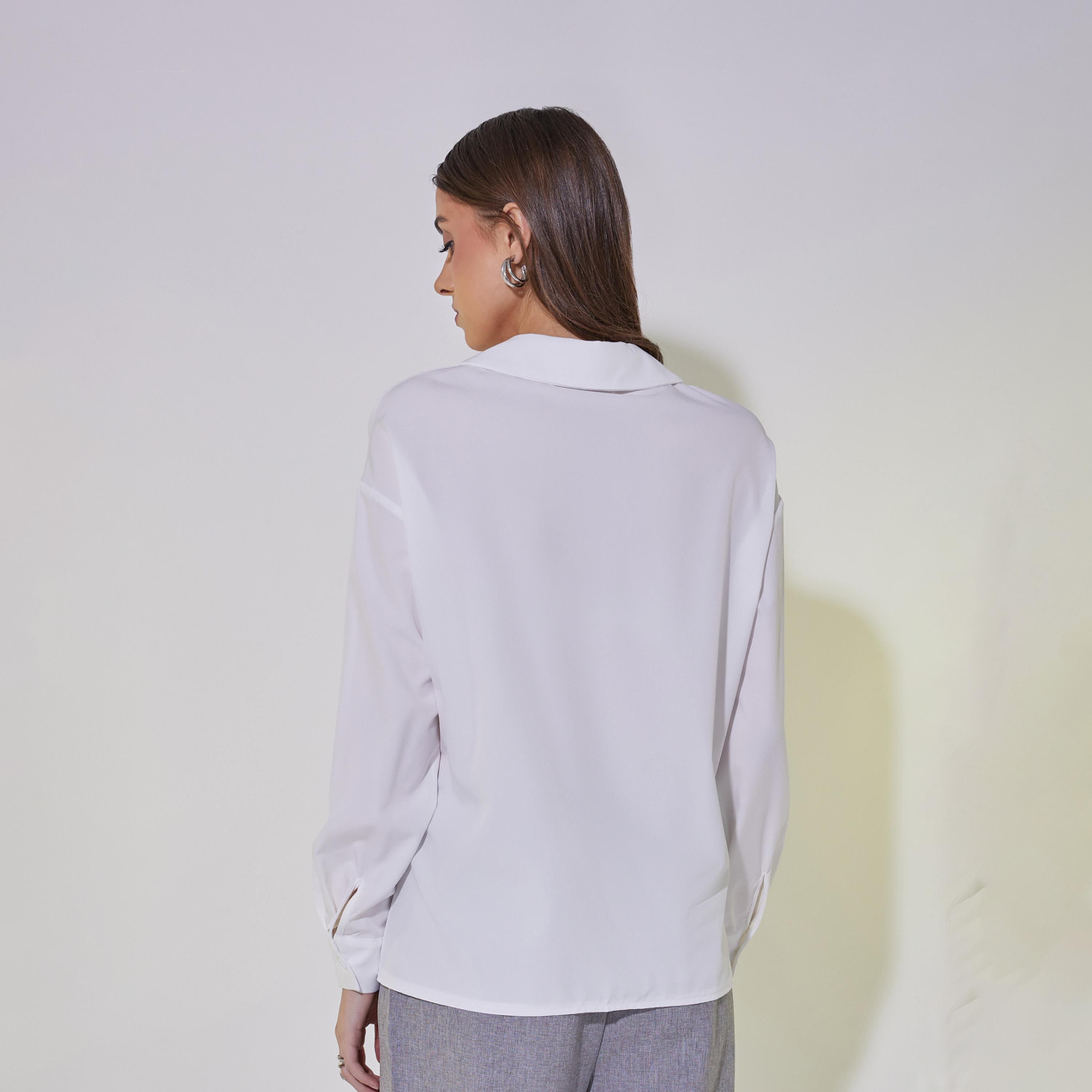 Take Two Solid Long Sleeve Wrap Shirt with Tie-Up Detail-women-clothing-shirtsandblouses-blouses-image-4