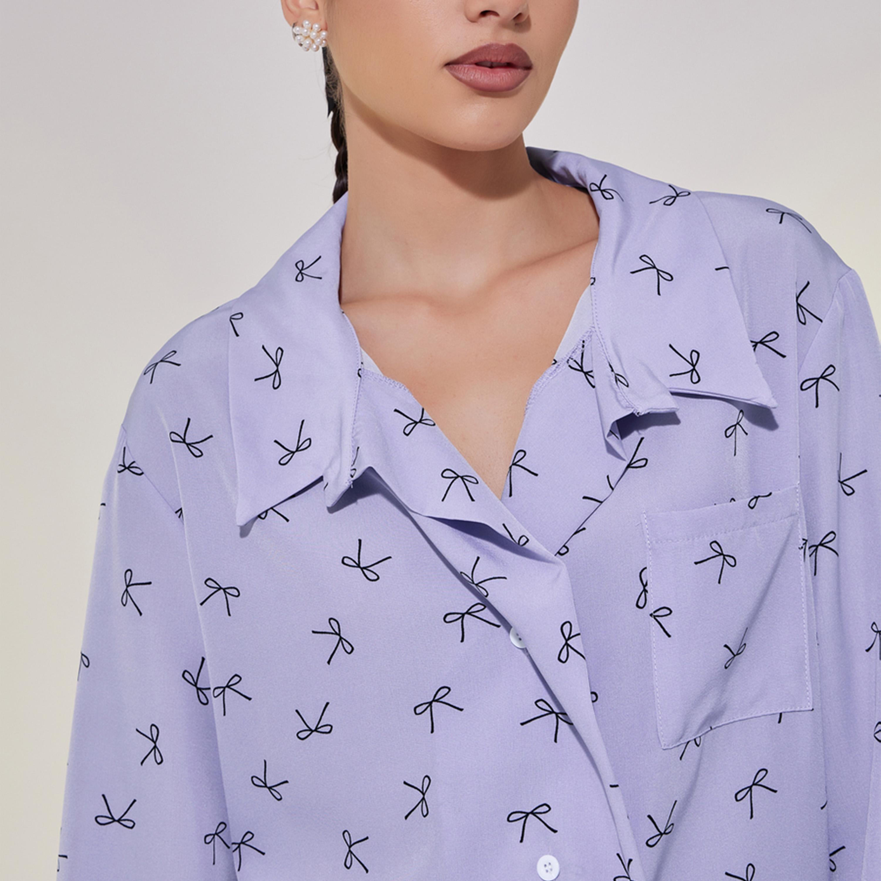 بلوزة طويلة فضفاضة بطبعات فيونكة-women-clothing-shirtsandblouses-shirts-image-4
