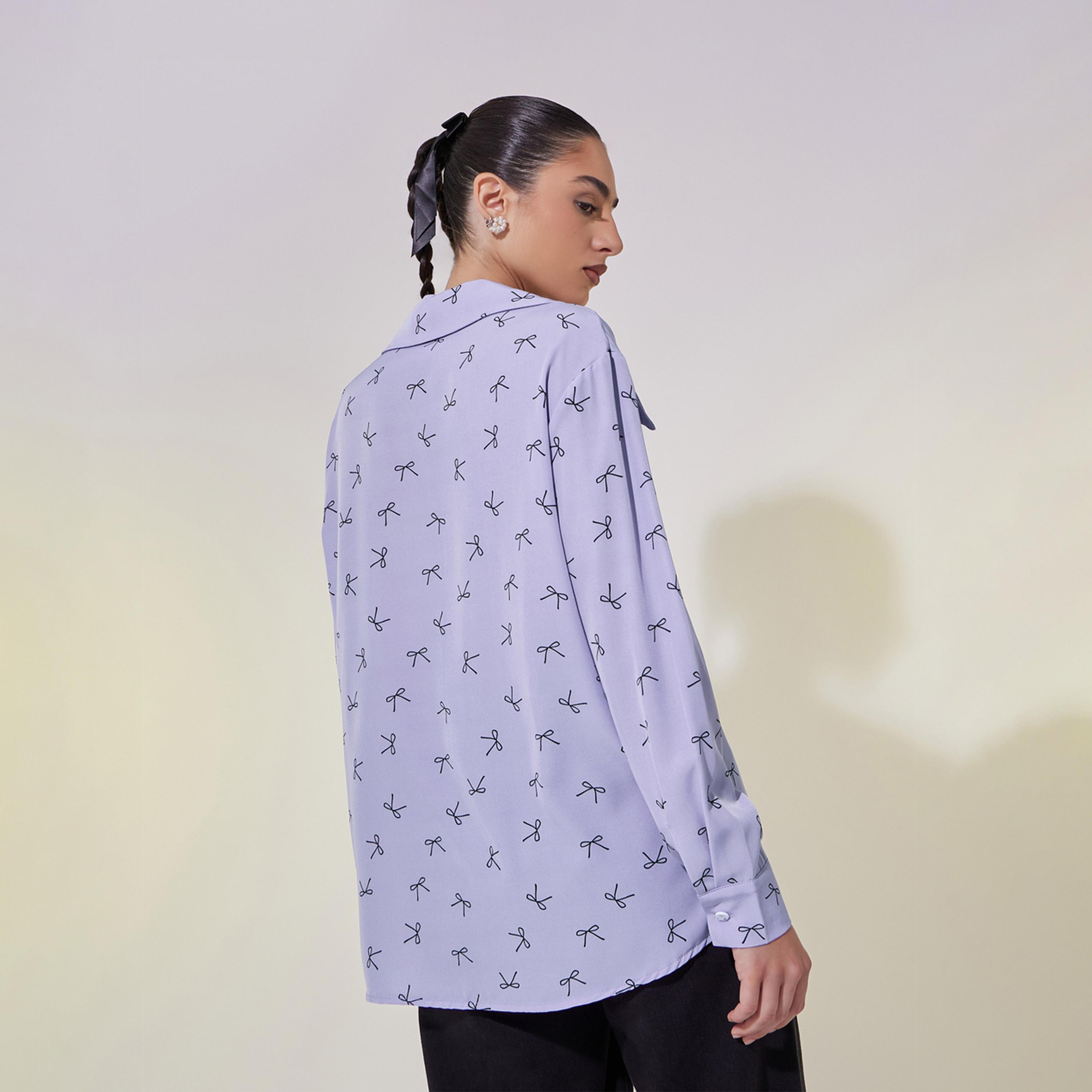 بلوزة طويلة فضفاضة بطبعات فيونكة-women-clothing-shirtsandblouses-shirts-image-5