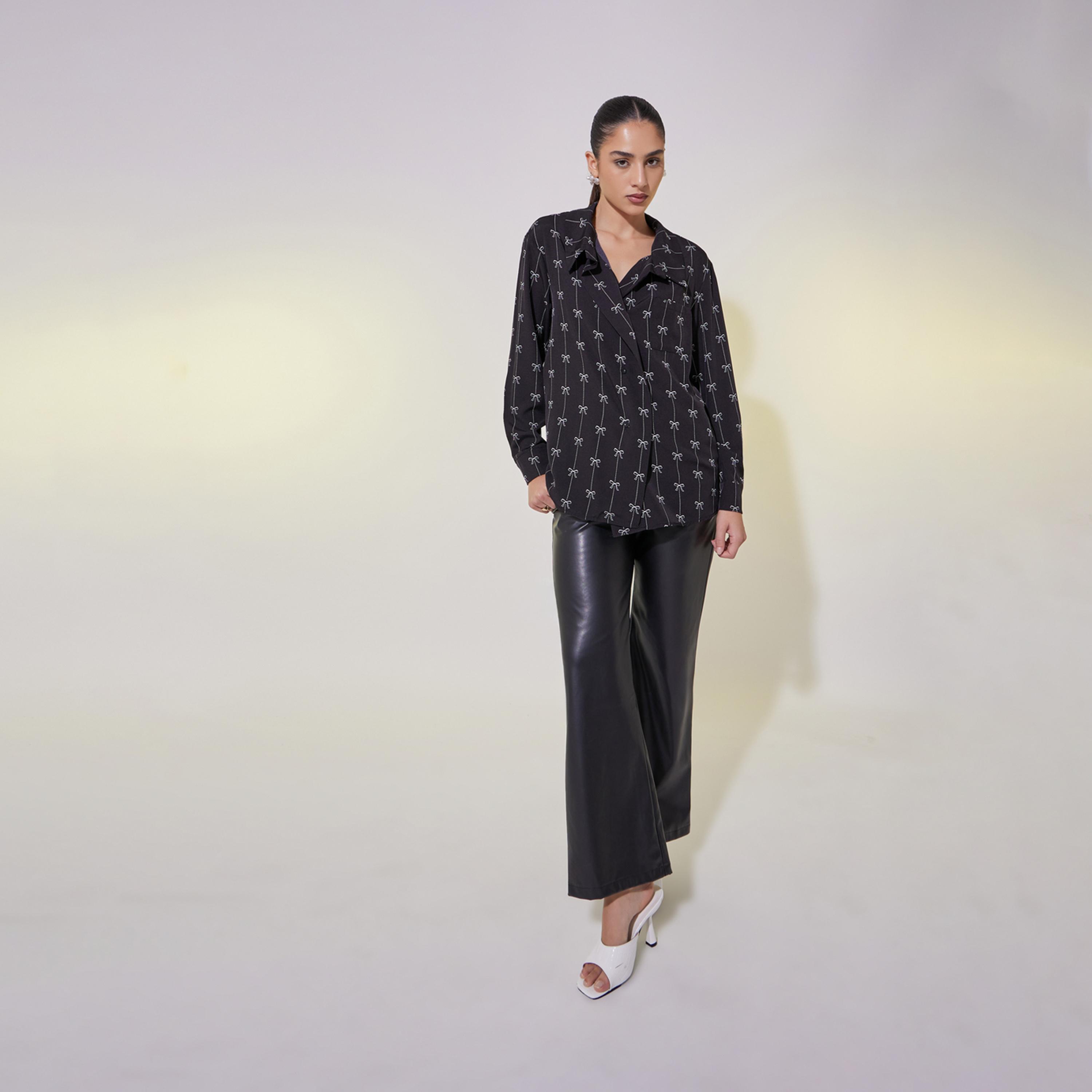 Take Two Bow Print Longline Oversized Shirt-women-clothing-shirtsandblouses-shirts-image-2