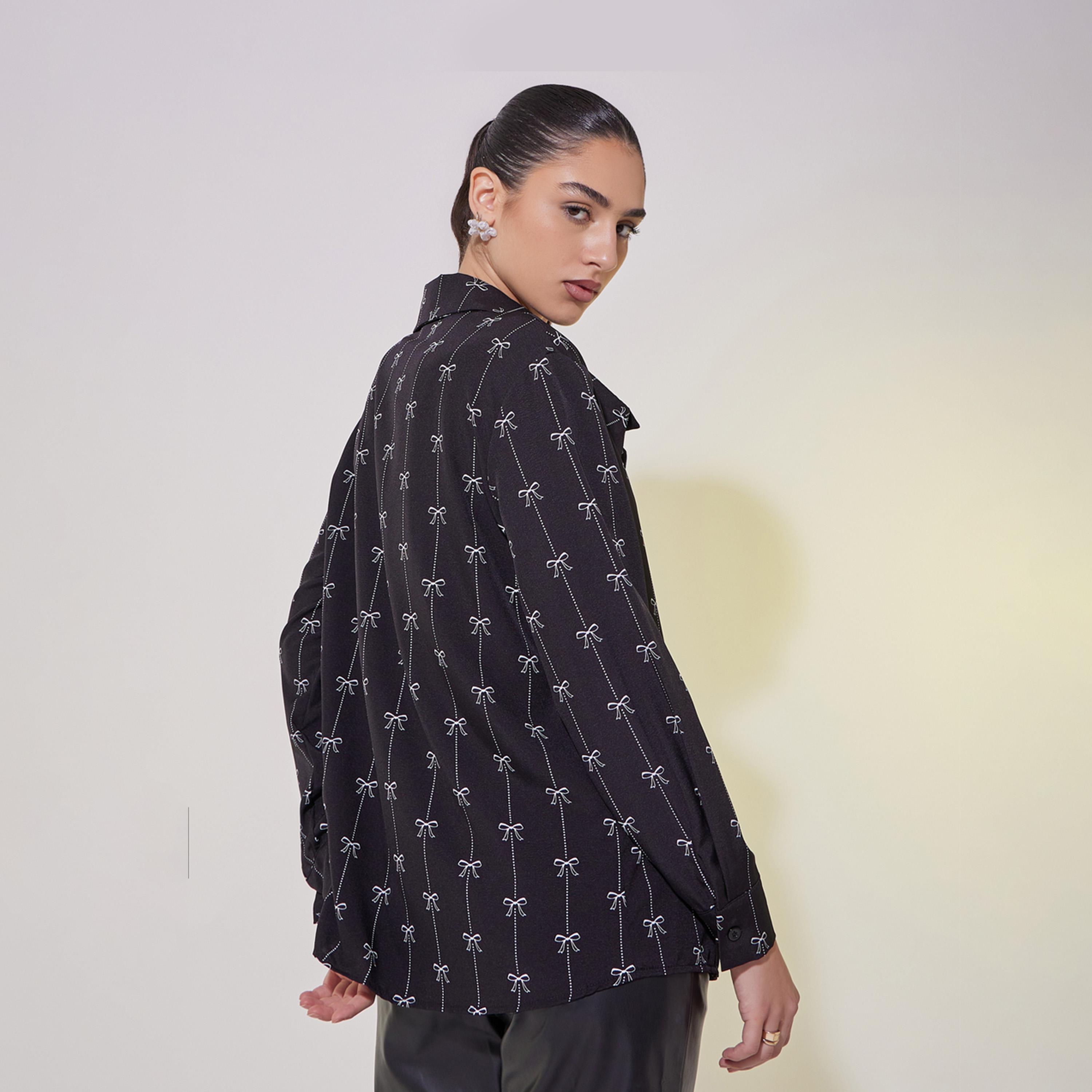 بلوزة طويلة فضفاضة بطبعات فيونكة-women-clothing-shirtsandblouses-shirts-image-4