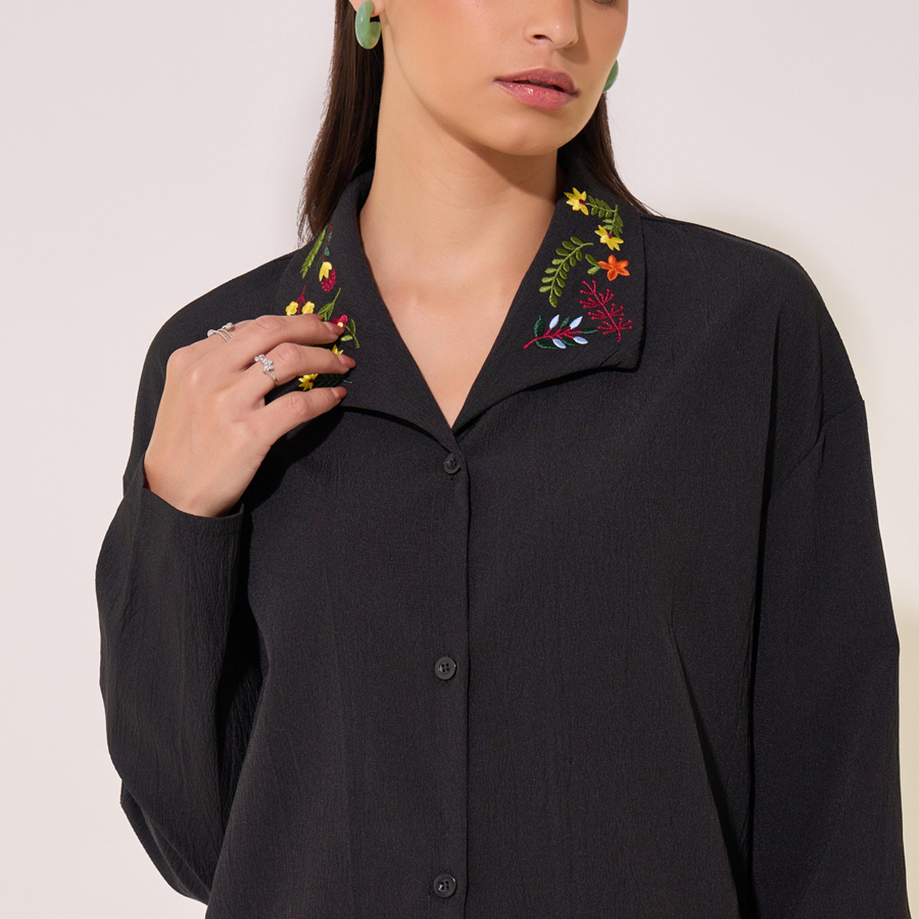 Take Two Embroidered Collared Regular Fit Shirt-women-clothing-shirtsandblouses-shirts-image-3