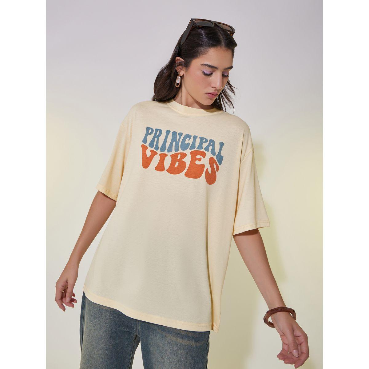 Slogan Print Oversized Round Neck T-Shirt-women-clothing-tshirts-image-3