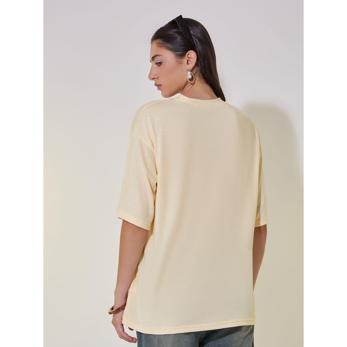 تيشيرت واسع بياقة دائرية وطبعة كتابة-women-clothing-tshirts-image-5