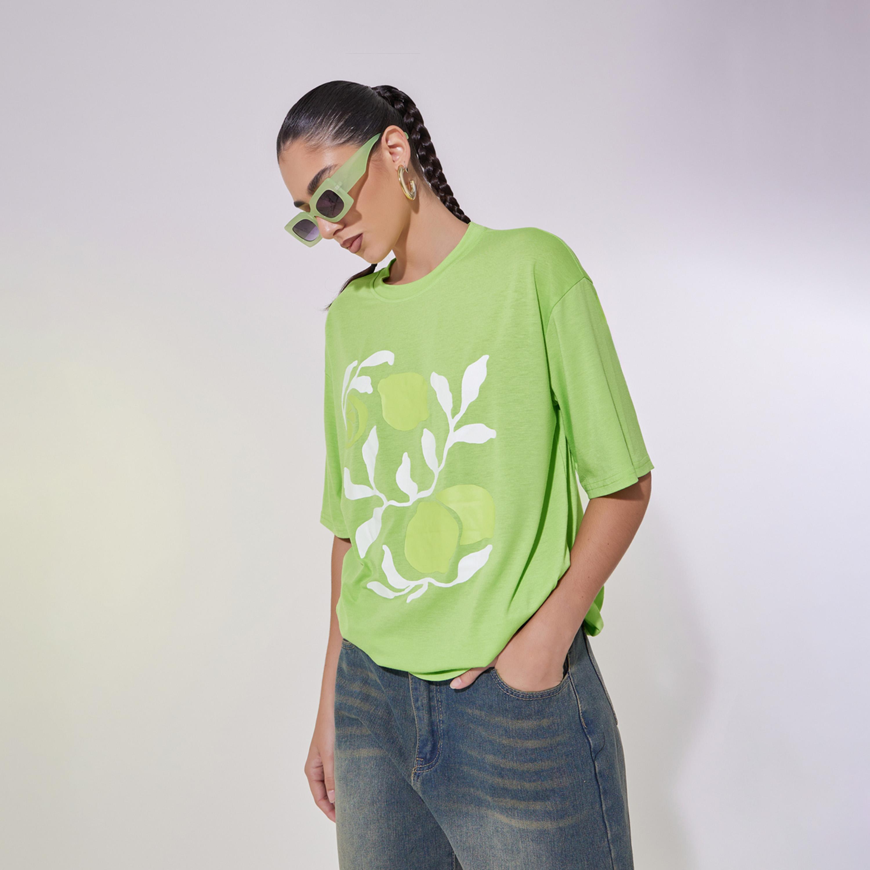 Take Two Graphic Print Oversized T-Shirt with Dropped Shoulder-women-clothing-tshirts-image-4