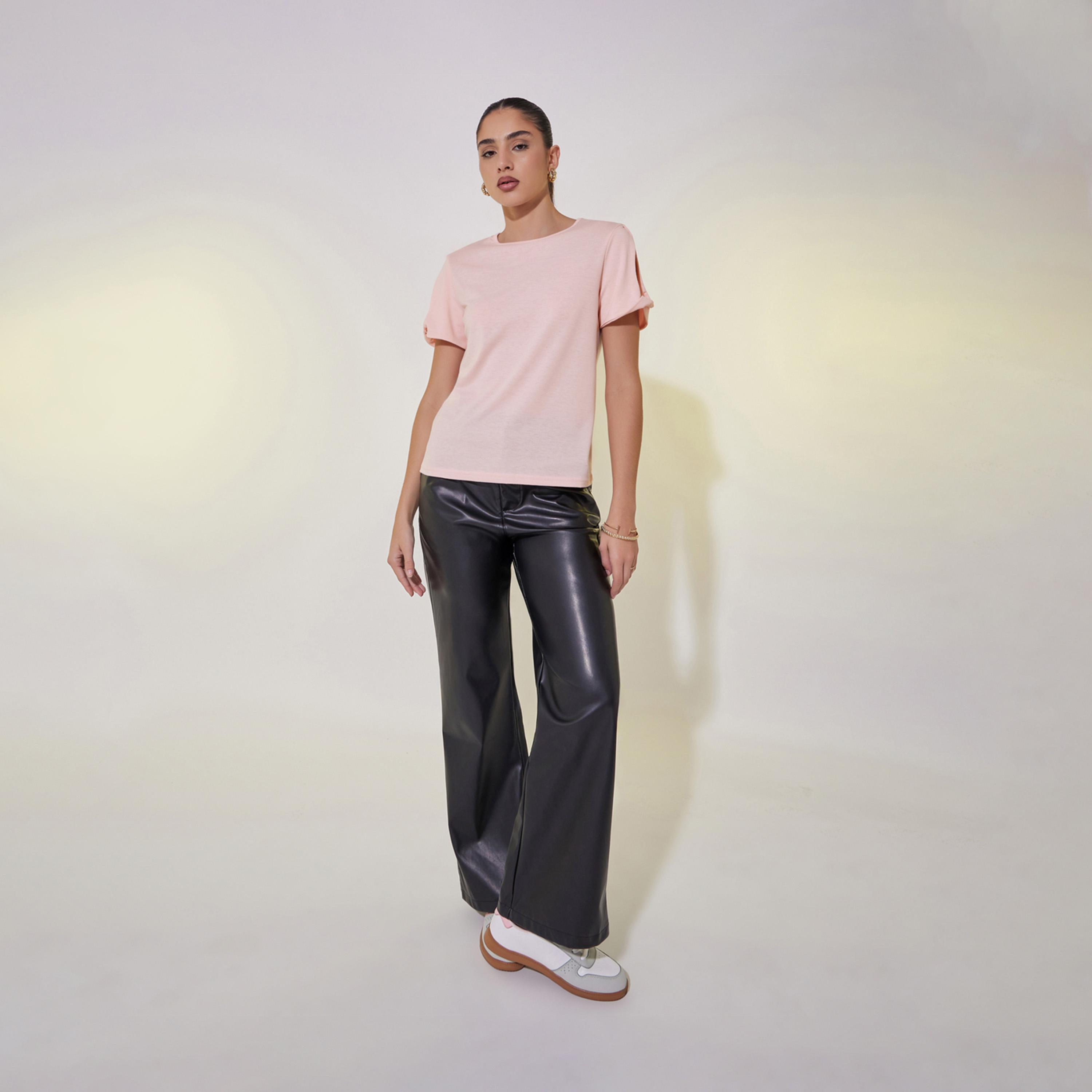 Take Two Cut Out Twist Detail Sleeve Regular Fit T-Shirt-women-clothing-tshirts-image-3