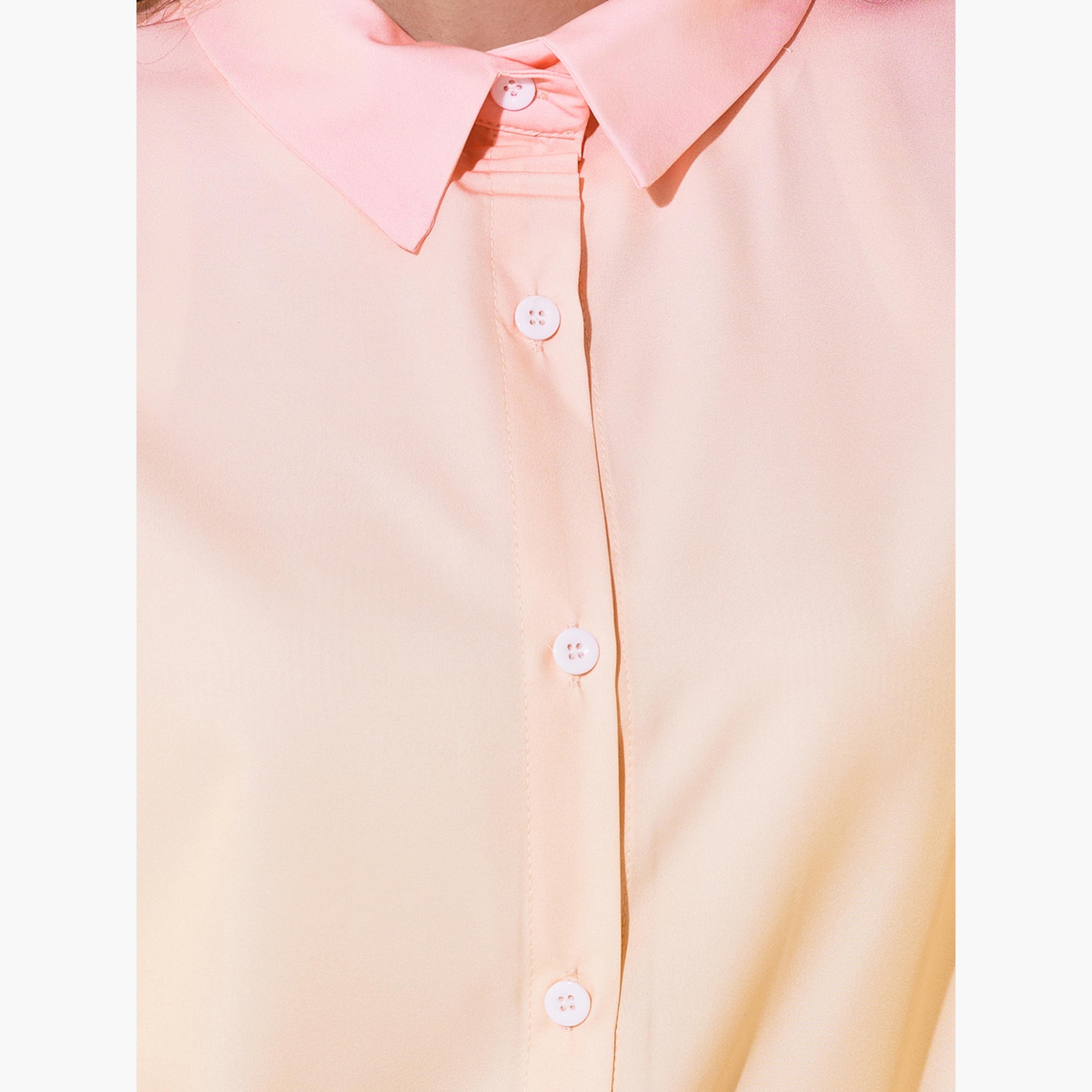 طقم منسق من بنطال بأرجل واسعة وبلوزة بطبعة اومبري-women-clothing-coordsets-image-5
