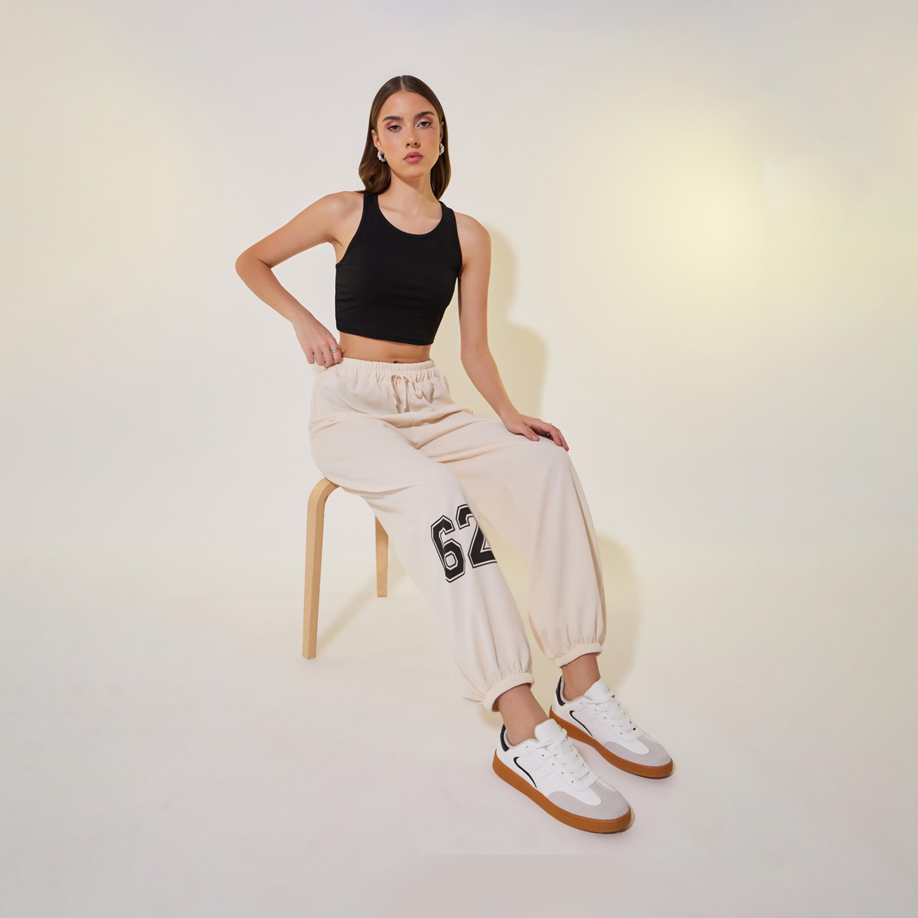 Take Two Graphic Print Cuffed Joggers with Drawstring-women-clothing-bottoms-joggers-image-1