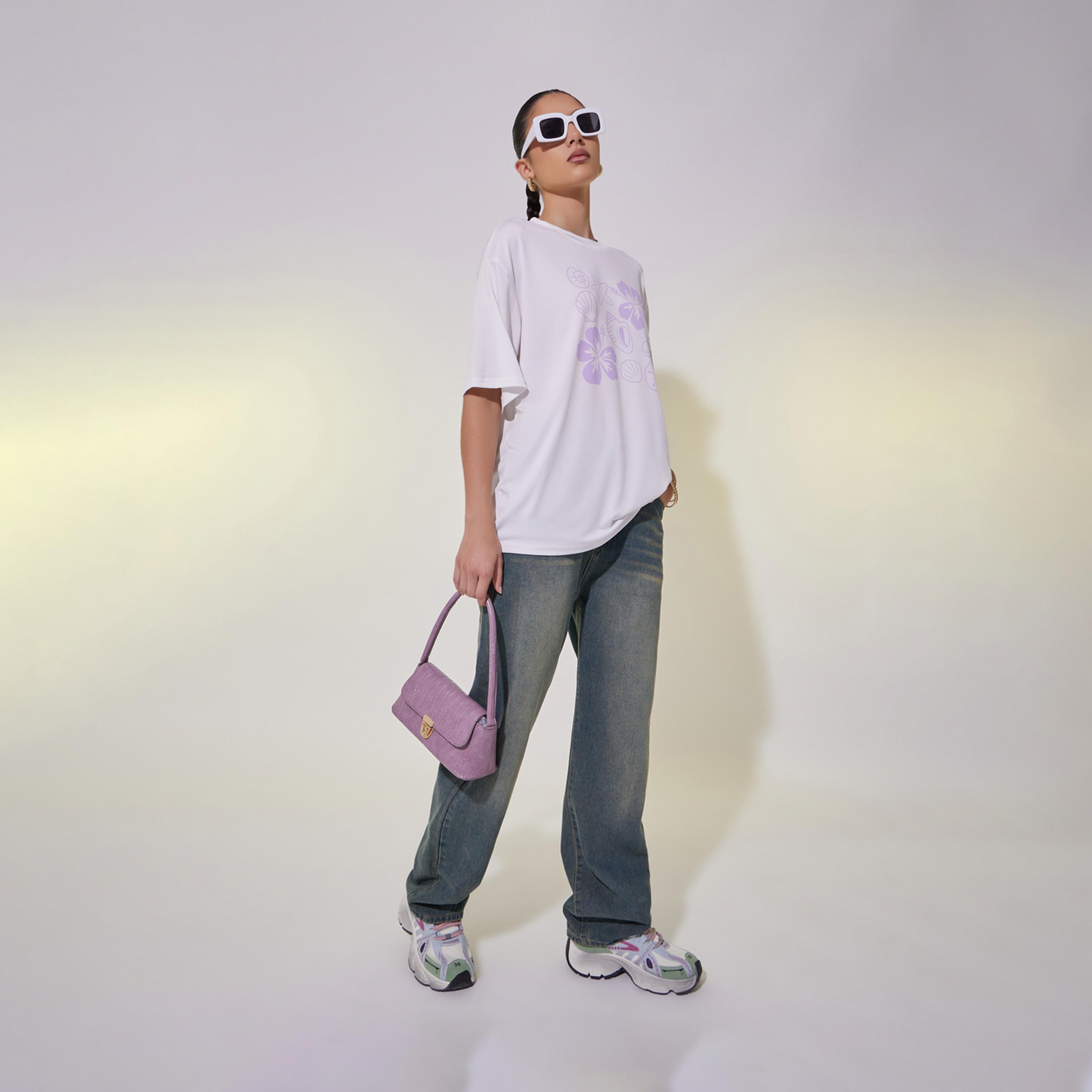 Take Two Graphic Print Oversized T-Shirt with Dropped Shoulder-women-clothing-tshirts-image-2