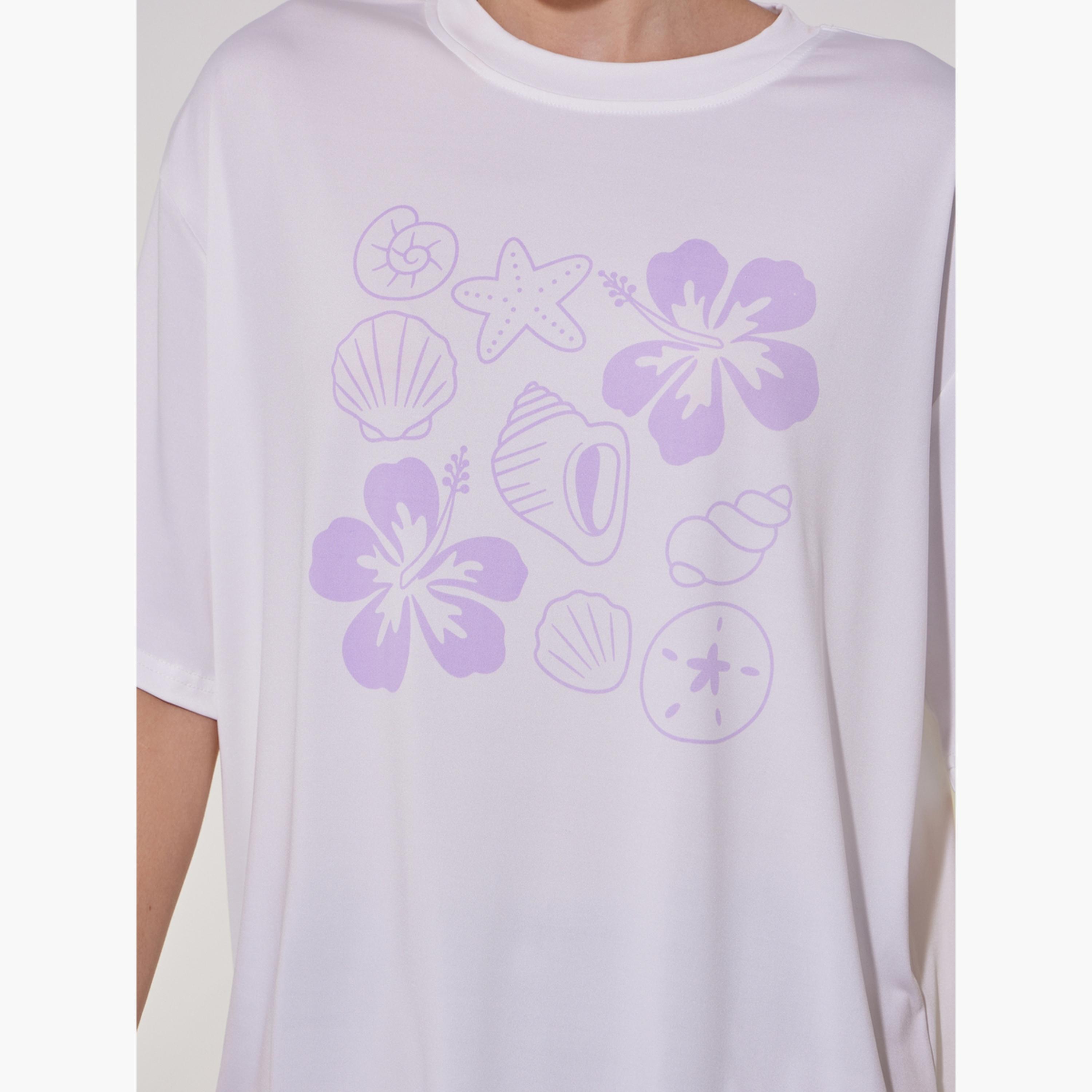 تيشيرت فضفاض بطبعة جرافيك واكتاف منخفضة-women-clothing-tshirts-image-4