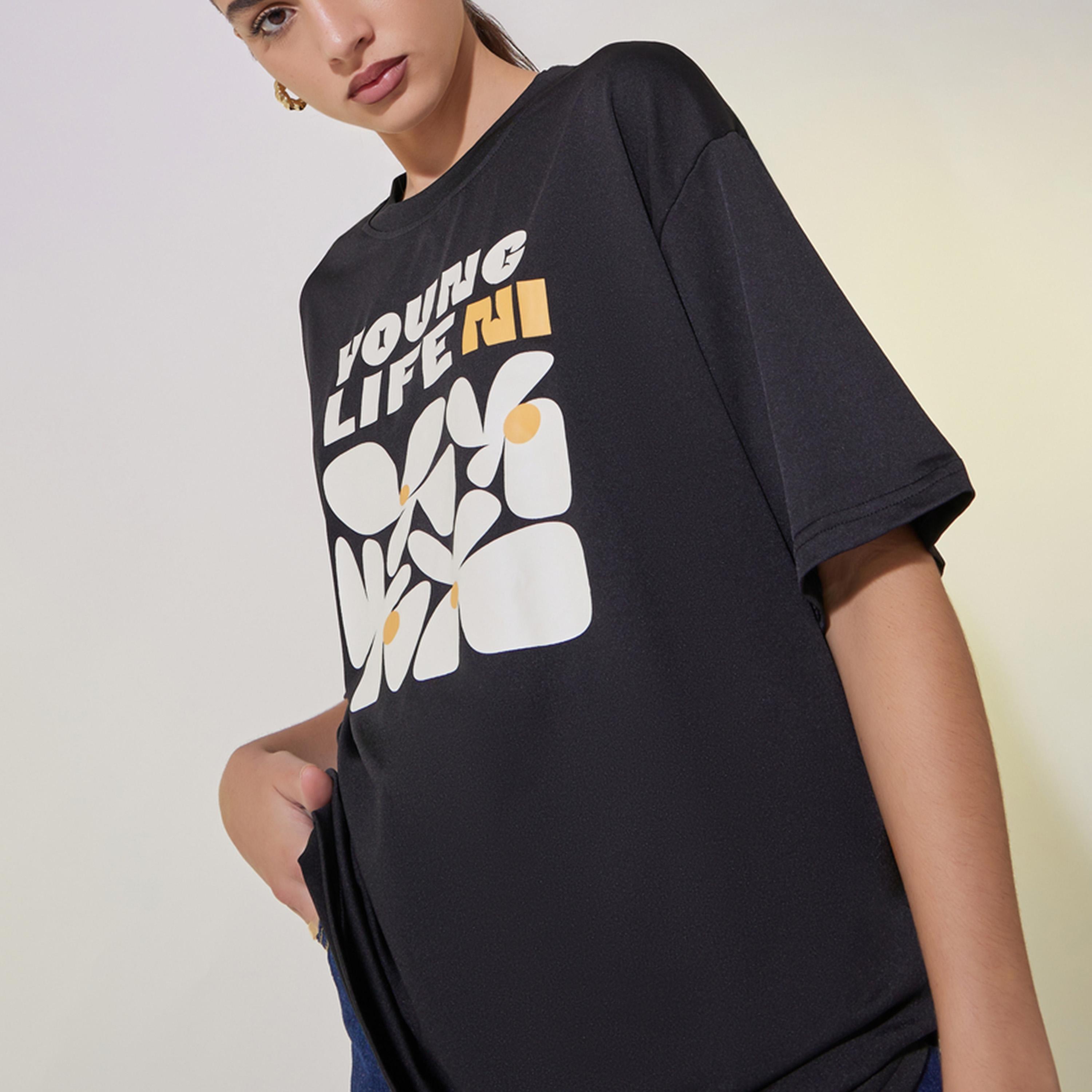Take Two Graphic Print Oversized T-Shirt with Dropped Shoulder-women-clothing-tshirts-image-3