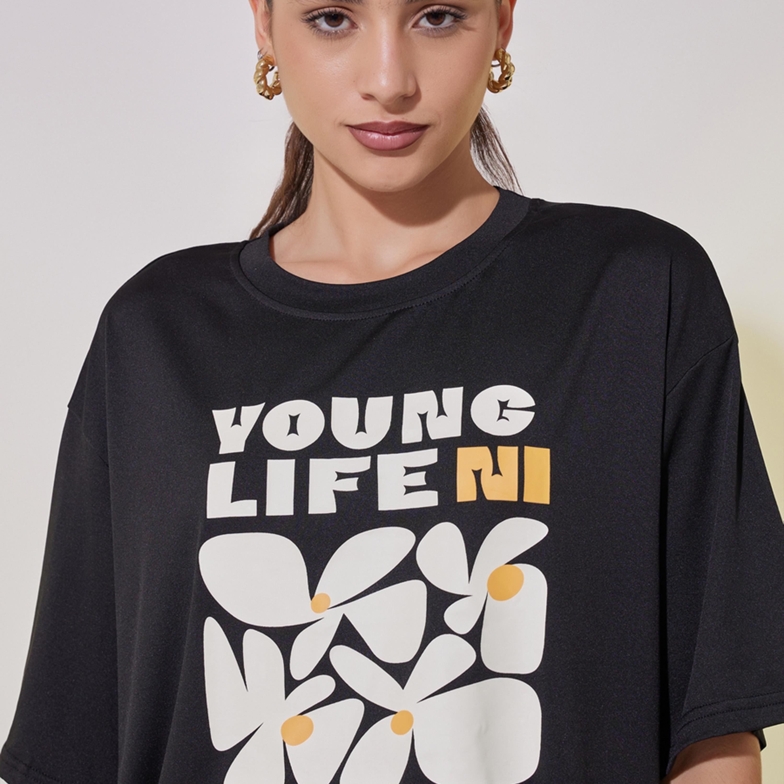 Take Two Graphic Print Oversized T-Shirt with Dropped Shoulder-women-clothing-tshirts-image-4