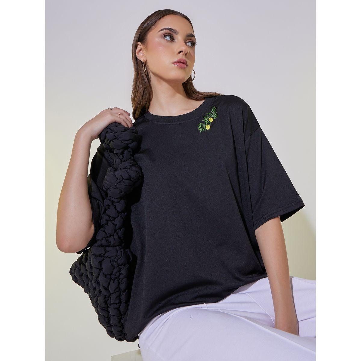 Embroidered Round Neck Oversized T-Shirt-women-clothing-tshirts-image-1