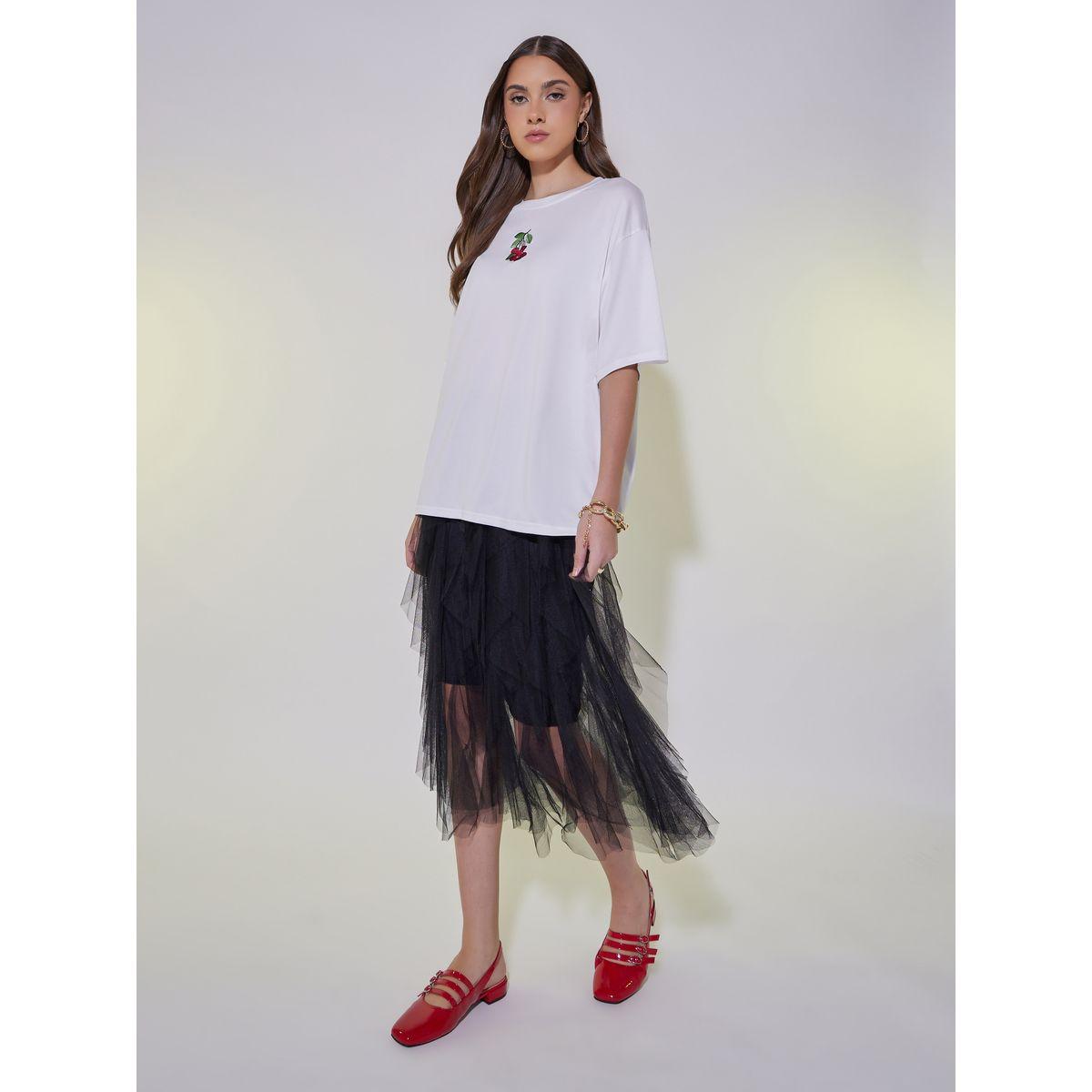 Embroidered Round Neck Oversized T-Shirt-women-clothing-tshirts-image-2