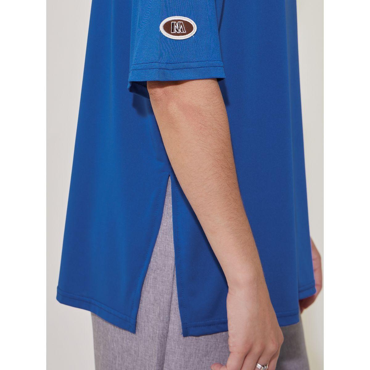 Oversized Round Neck T-Shirt with Patch Detail-women-clothing-tshirts-image-4