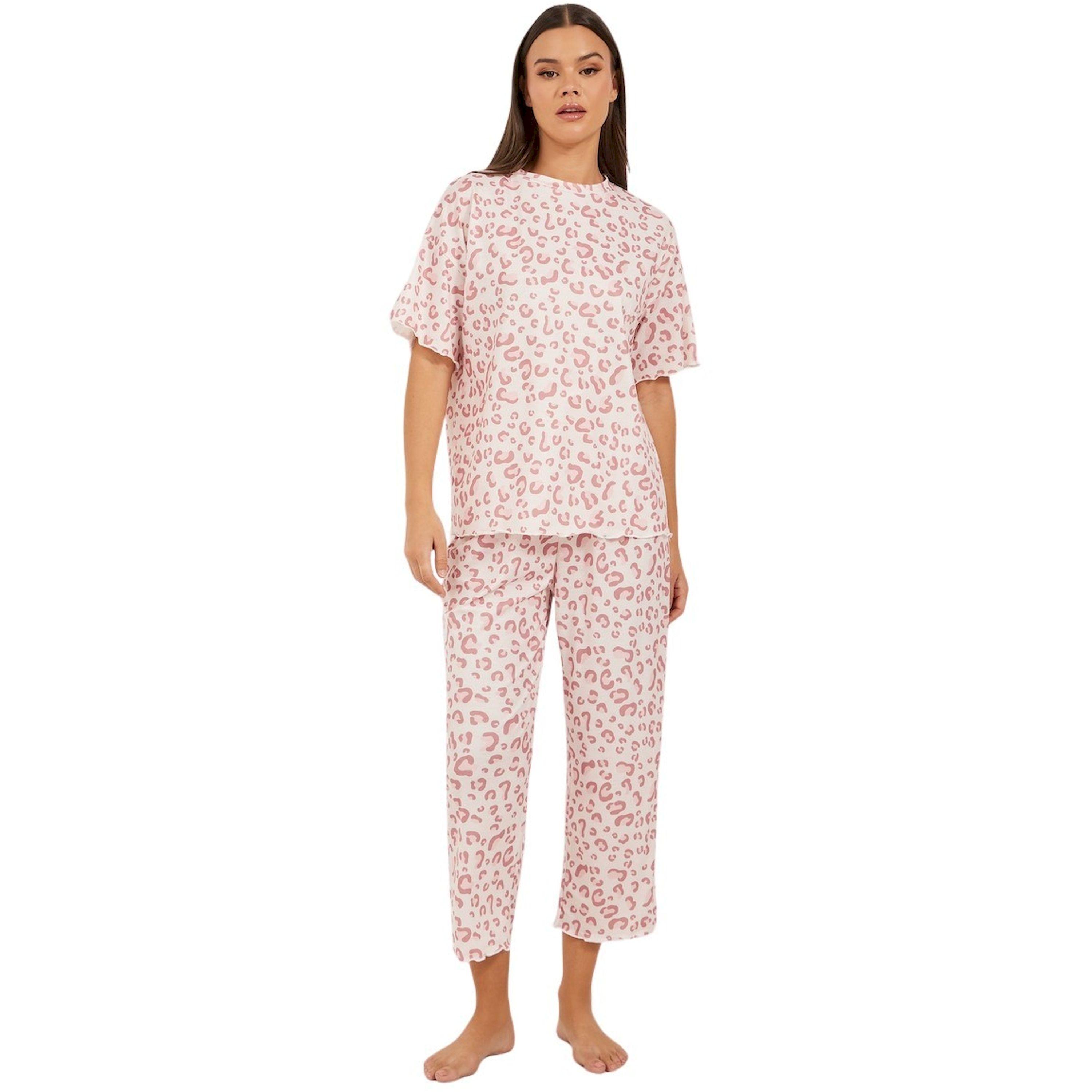 ستايلي - طقم تي شيرت بطبعة جلد النمر وحافة متعرجة مع برمودا بيجامة-women-clothing-nightwear-pyjamas-longsets-image-2