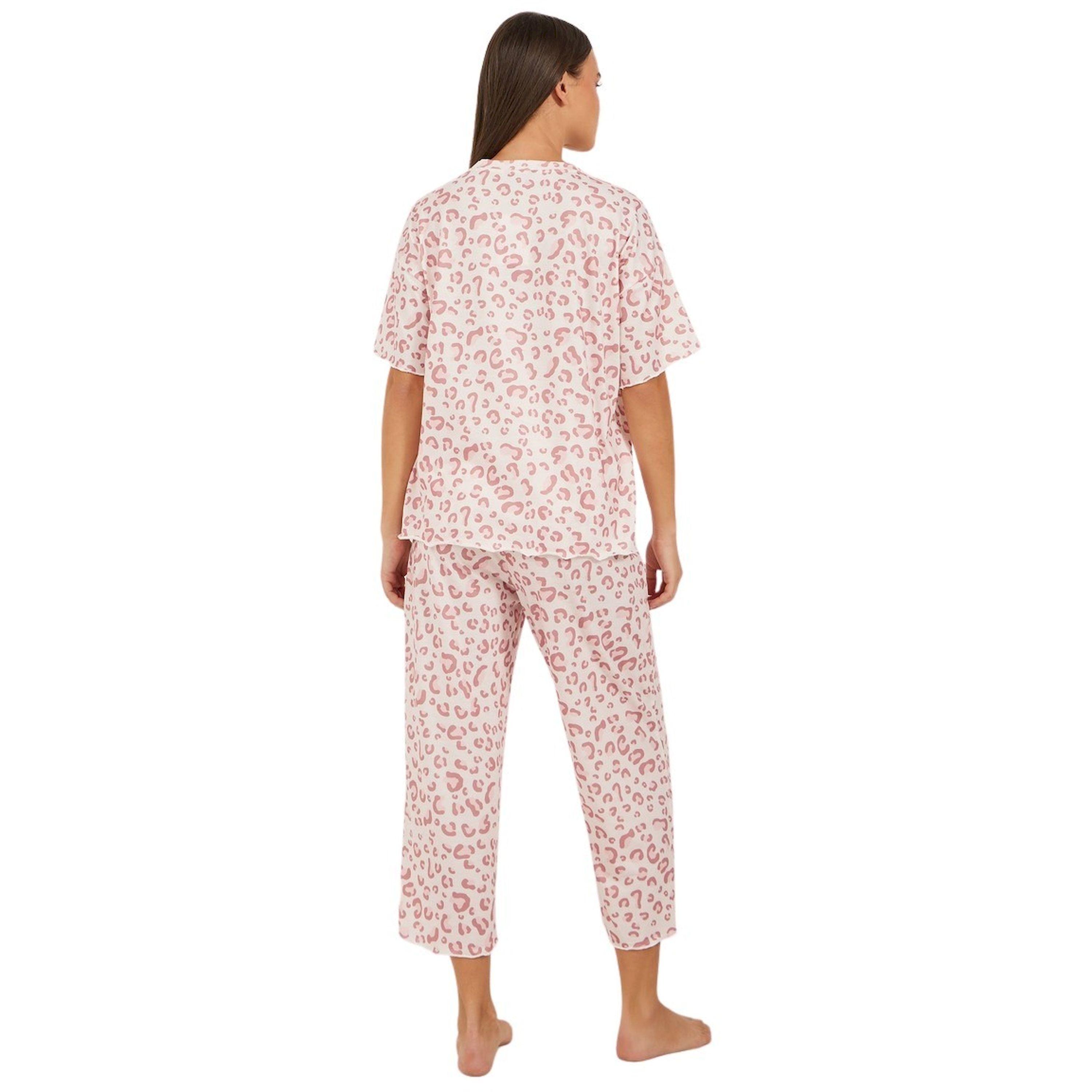 ستايلي - طقم تي شيرت بطبعة جلد النمر وحافة متعرجة مع برمودا بيجامة-women-clothing-nightwear-pyjamas-longsets-image-6