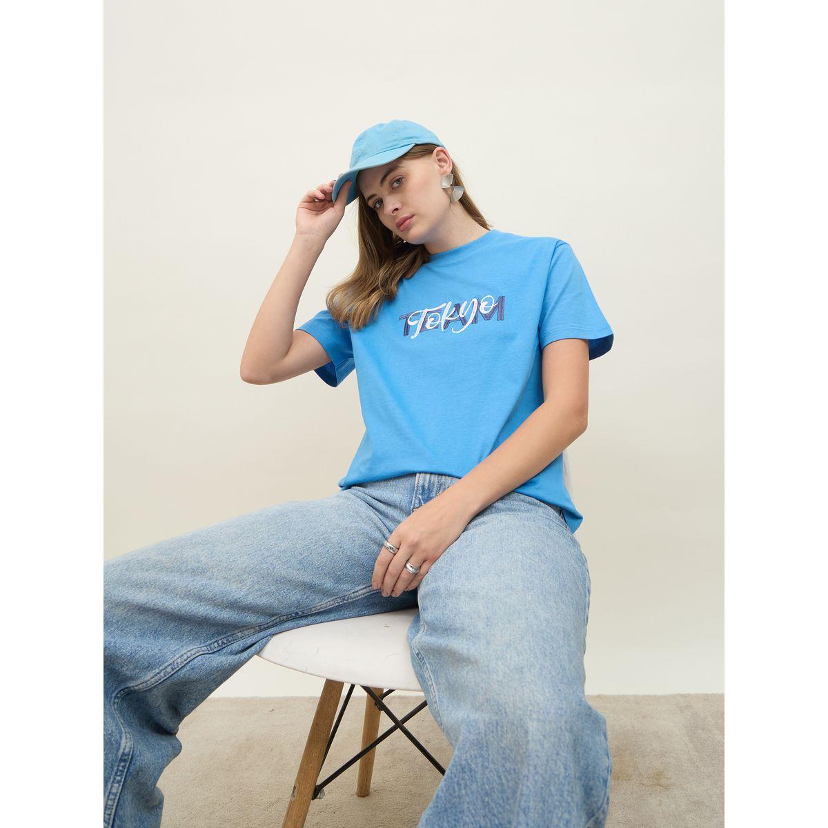 Styli Embroidered Slogan Boxy Fit Round Neck T-Shirt-women-clothing-tshirts-image-6