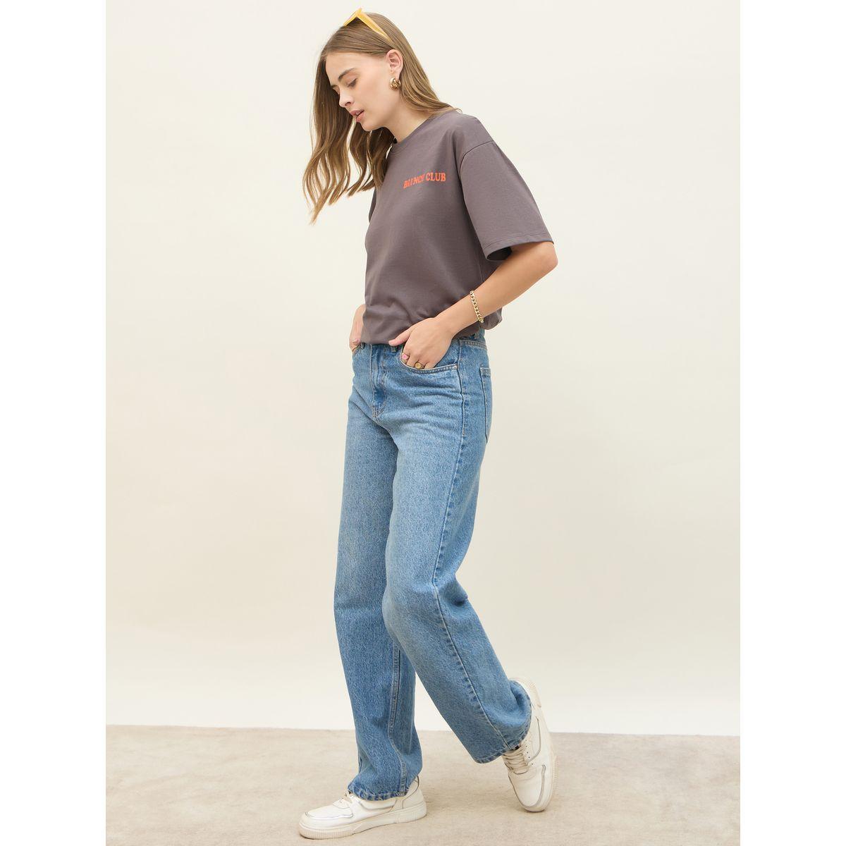 تيشيرت فضفاض بطبعة جرافيك وأكمام قصيرة-women-clothing-tshirts-image-1