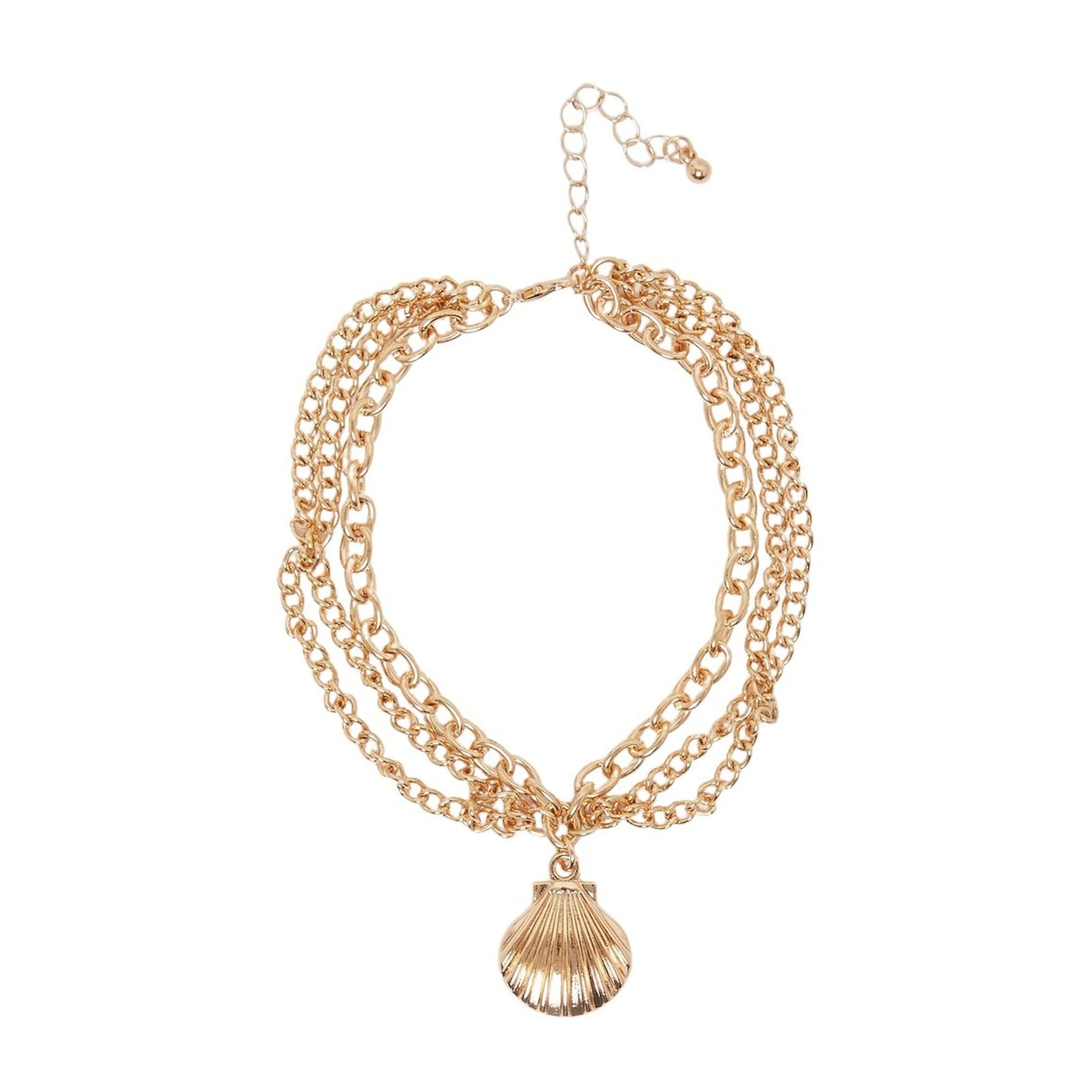 Styli Shell Drop Layered Anklet with Lobster Clasp-women-watchesandjewellery-jewellery-anklets-image-1