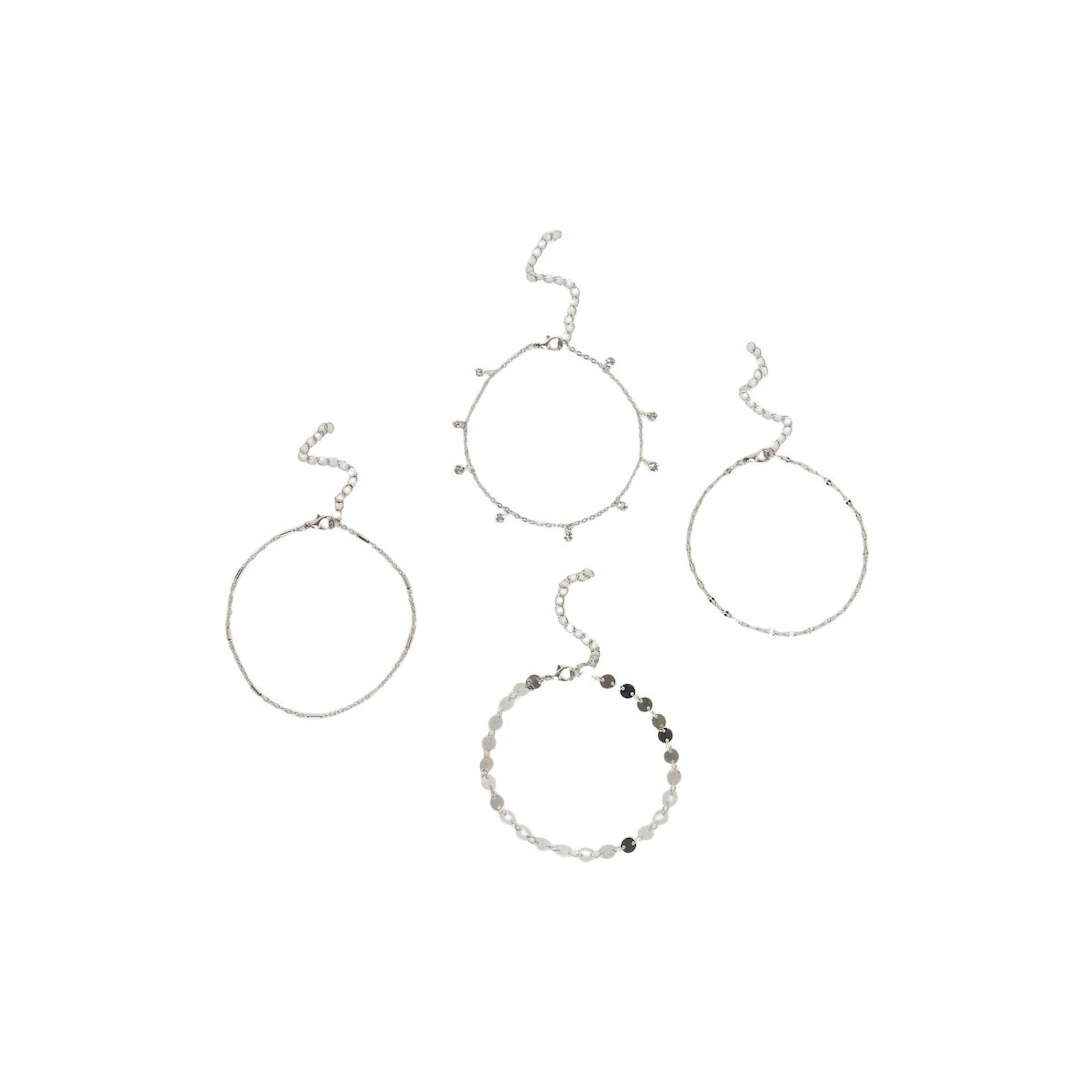 ستايلي -  مجموعة من 4 قطع خلخال مزخرف على شكل متدلي-women-watchesandjewellery-jewellery-anklets-image-1