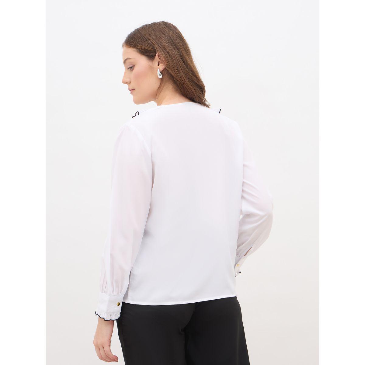 بلوزة بقصة عادية وكسرات مع تفاصيل كشكش-women-clothing-shirtsandblouses-shirts-image-5