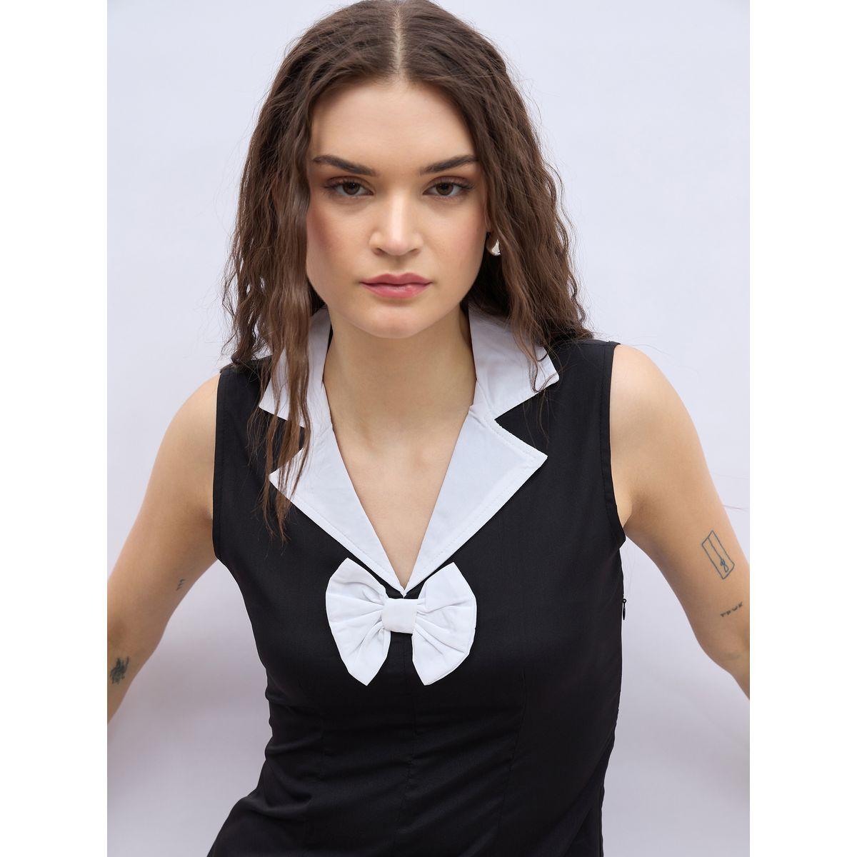 بلوزة بلا أكمام بتفاصيل مُتباينة وربطة فيونكة-women-clothing-shirtsandblouses-blouses-image-4