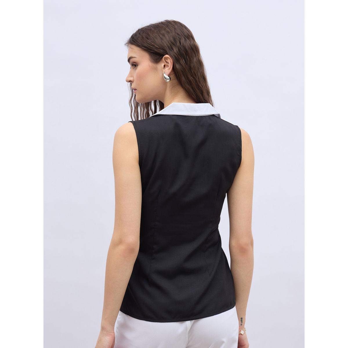 بلوزة بلا أكمام بتفاصيل مُتباينة وربطة فيونكة-women-clothing-shirtsandblouses-blouses-image-5