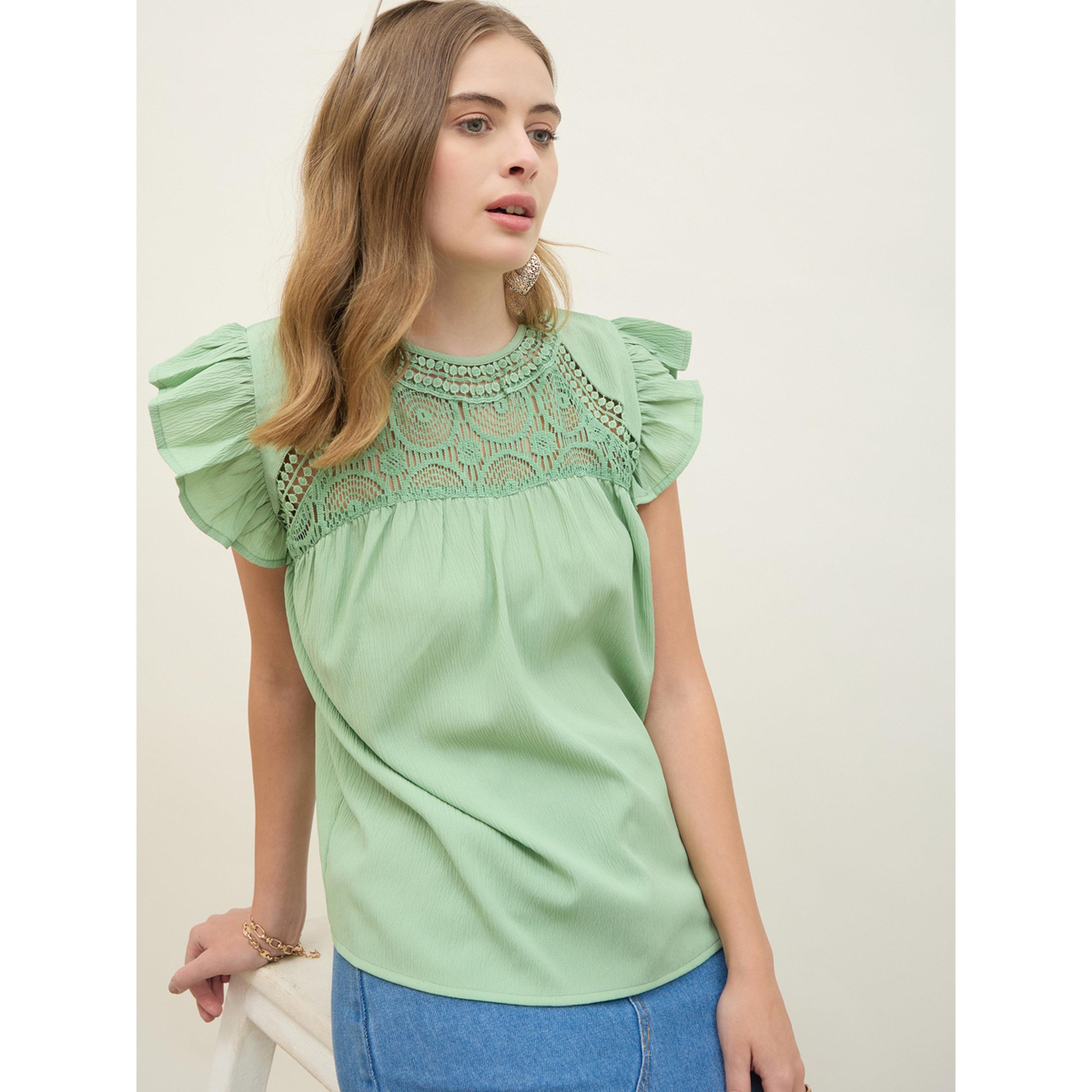 بلوزة بأكمام مكشكشة ومطرزة للنساء-women-clothing-shirtsandblouses-blouses-image-4