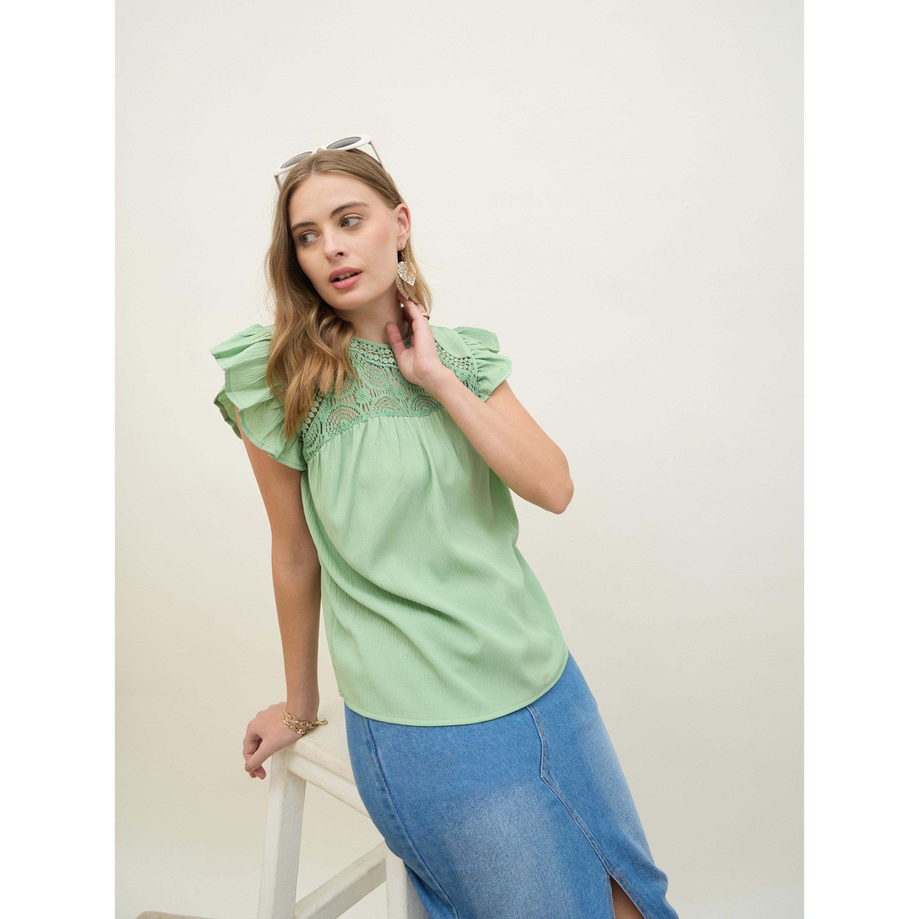 بلوزة بأكمام مكشكشة ومطرزة للنساء-women-clothing-shirtsandblouses-blouses-image-5