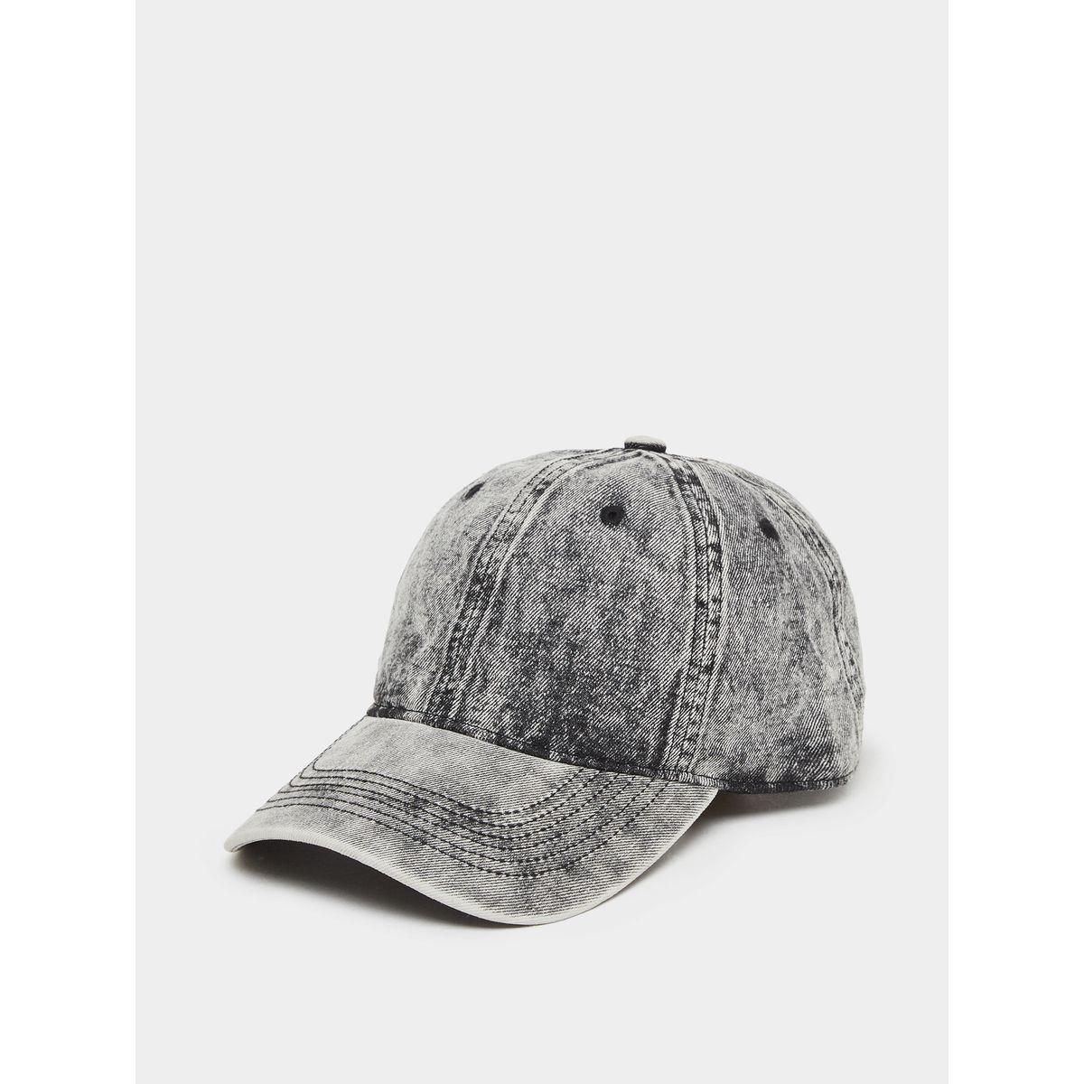 Styli Acid Wash Denim Baseball Cap-women-winterwear-capsandhats-image-1