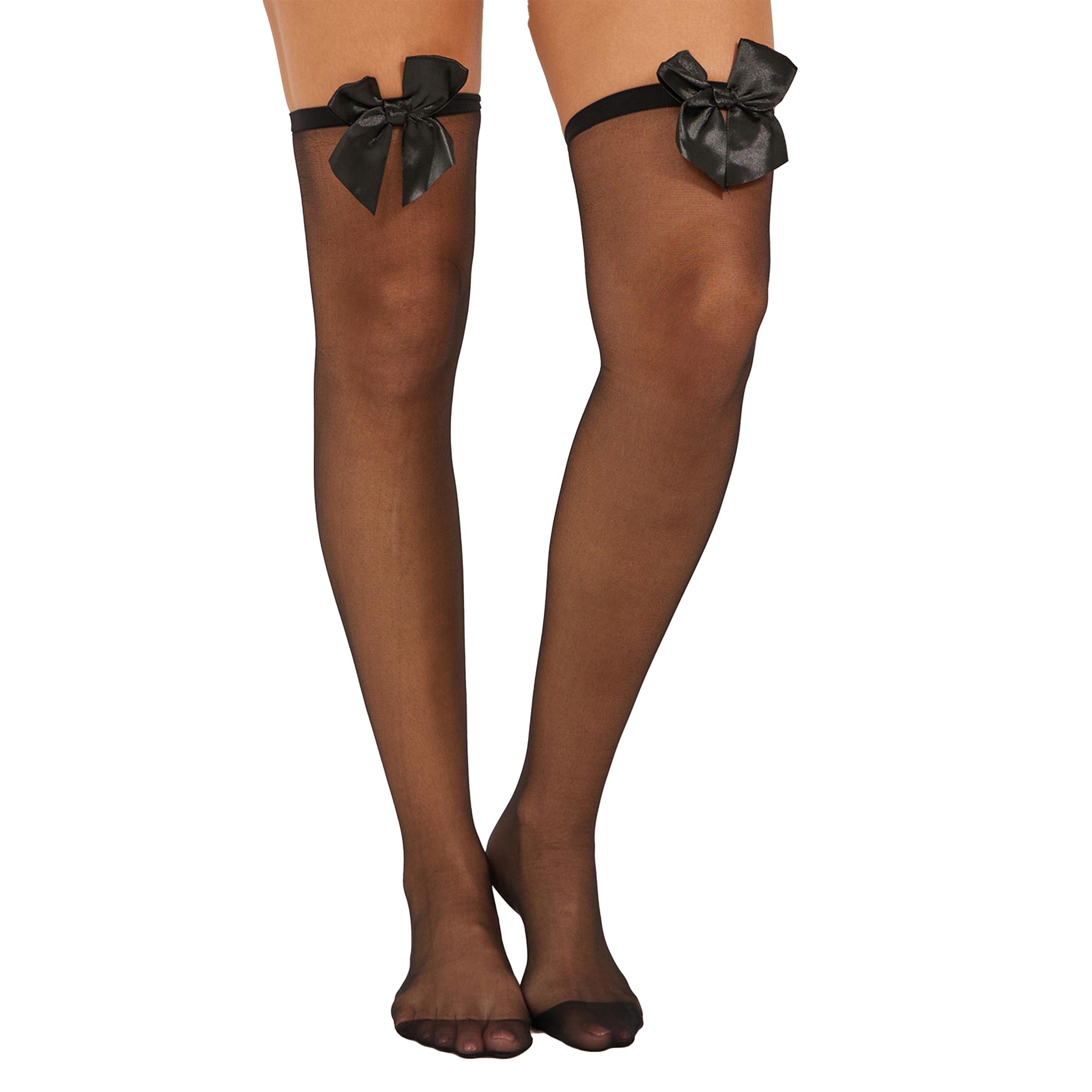 Styli Ribbon Accent Stockings-women-socksandstockings-image-1