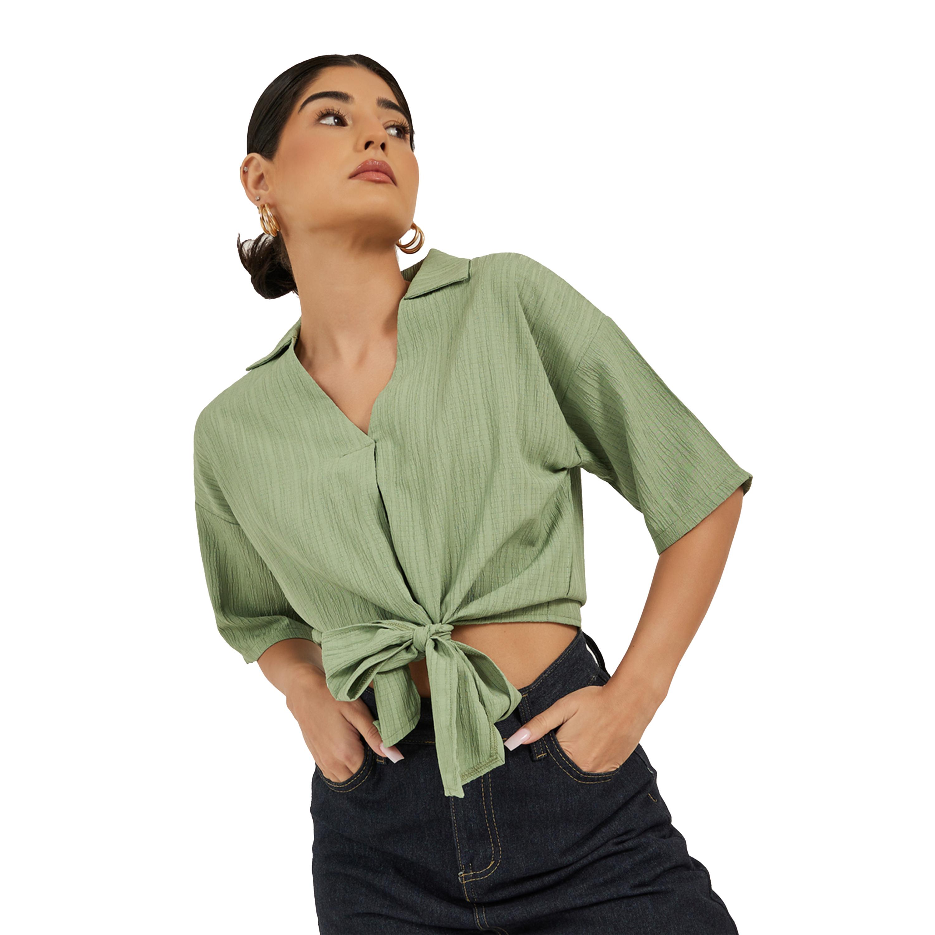 ستايلي -  قمة مزخرفة برقبة V-women-clothing-shirtsandblouses-blouses-image-3