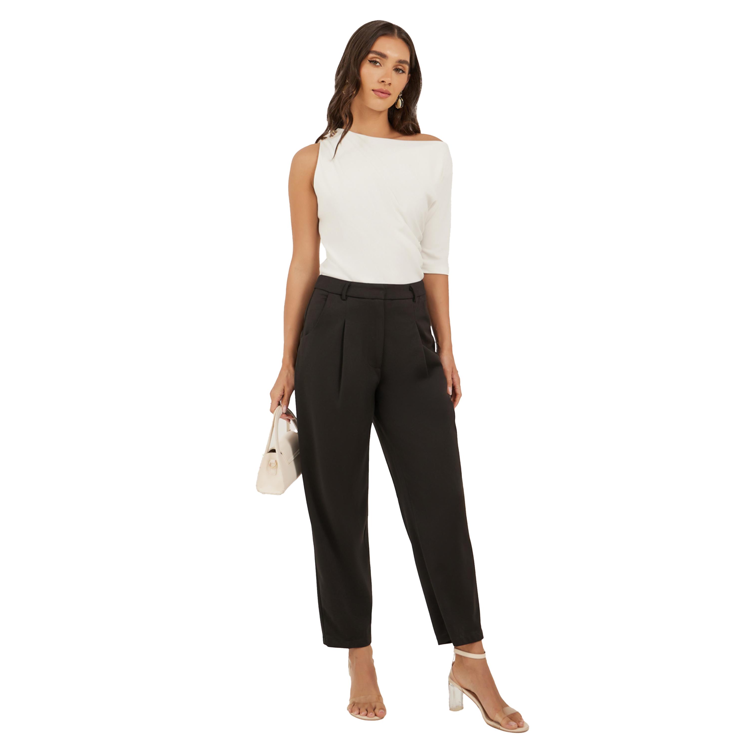 Styli Ruched Asymmetric Neckline Fitted Top-women-clothing-shirtsandblouses-blouses-image-3