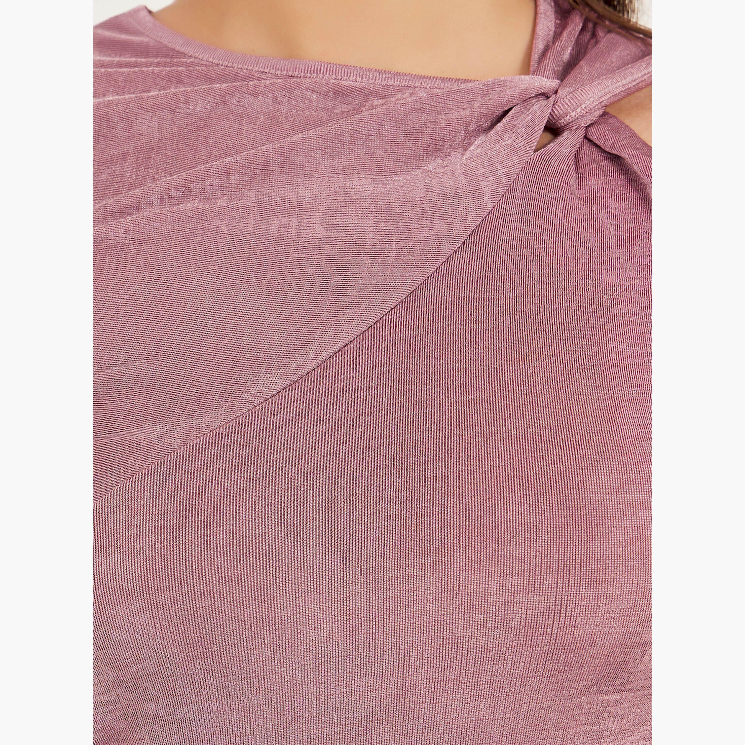 Styli Textured Asymmetrical Neck One Sleeve Top-women-clothing-shirtsandblouses-blouses-image-3