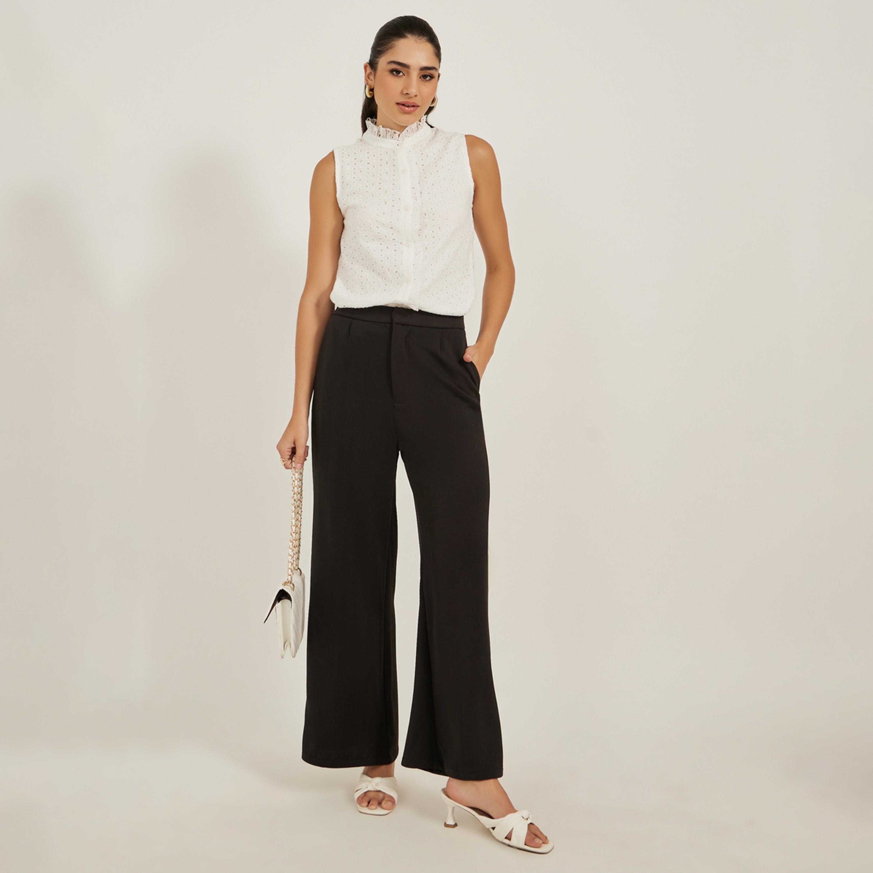 Styli Schiffli Ruffled Neck Sleeveless Top-women-clothing-shirtsandblouses-blouses-image-2