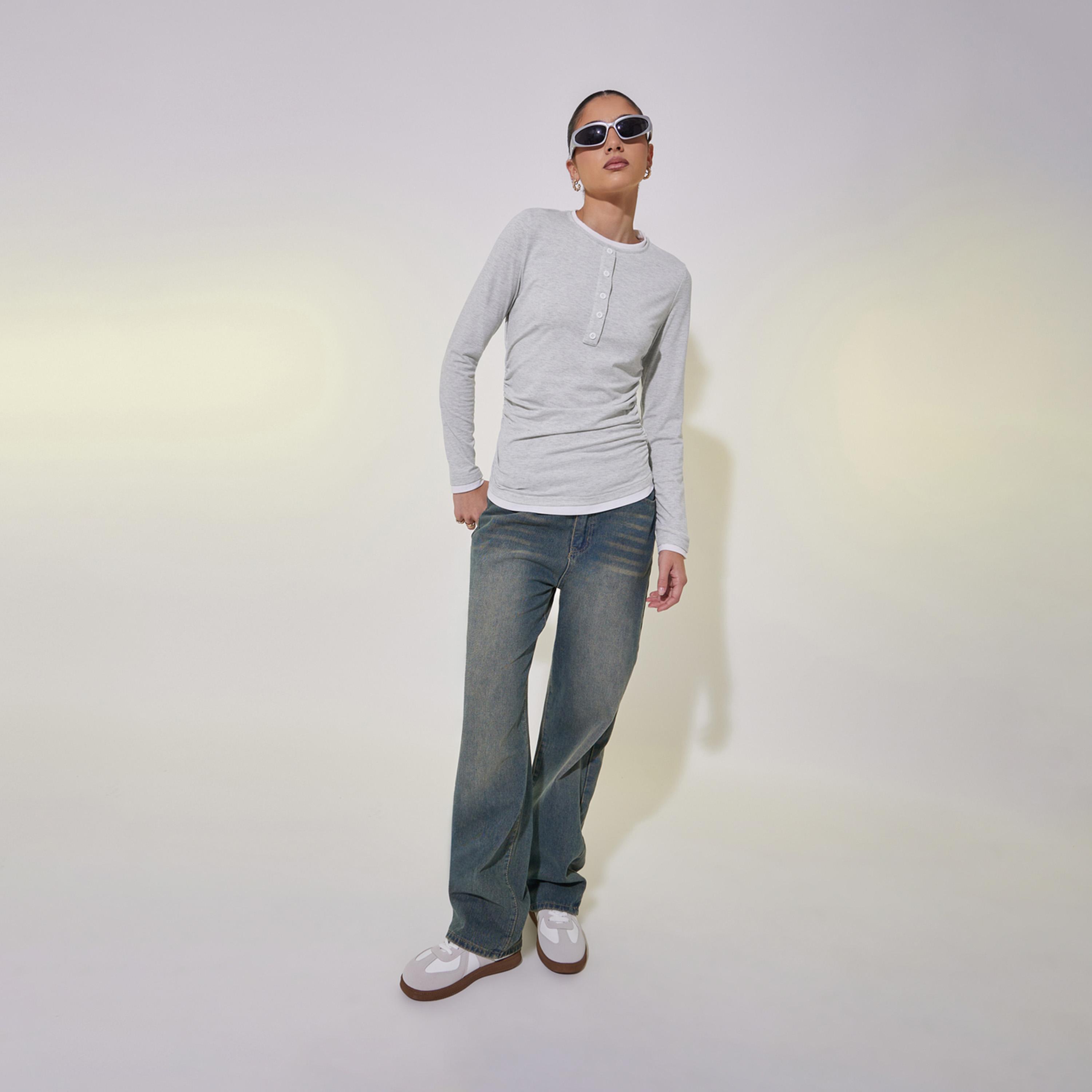Take Two Contrast Trim Button Detail Regular Fit T-Shirt-women-clothing-tshirts-image-3