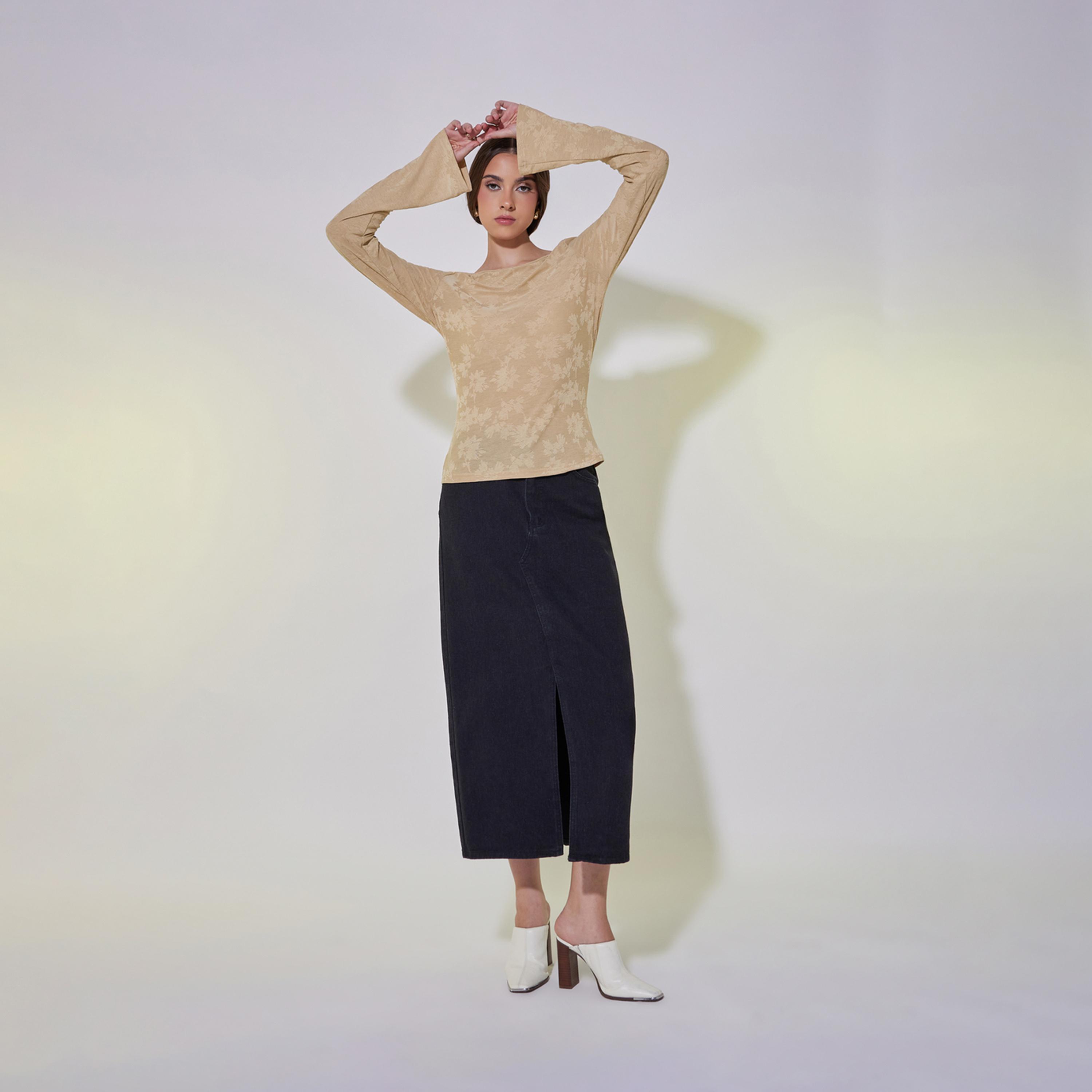 Take Two Floral Jacquard Bell Sleeve Top-women-clothing-shirtsandblouses-blouses-image-2