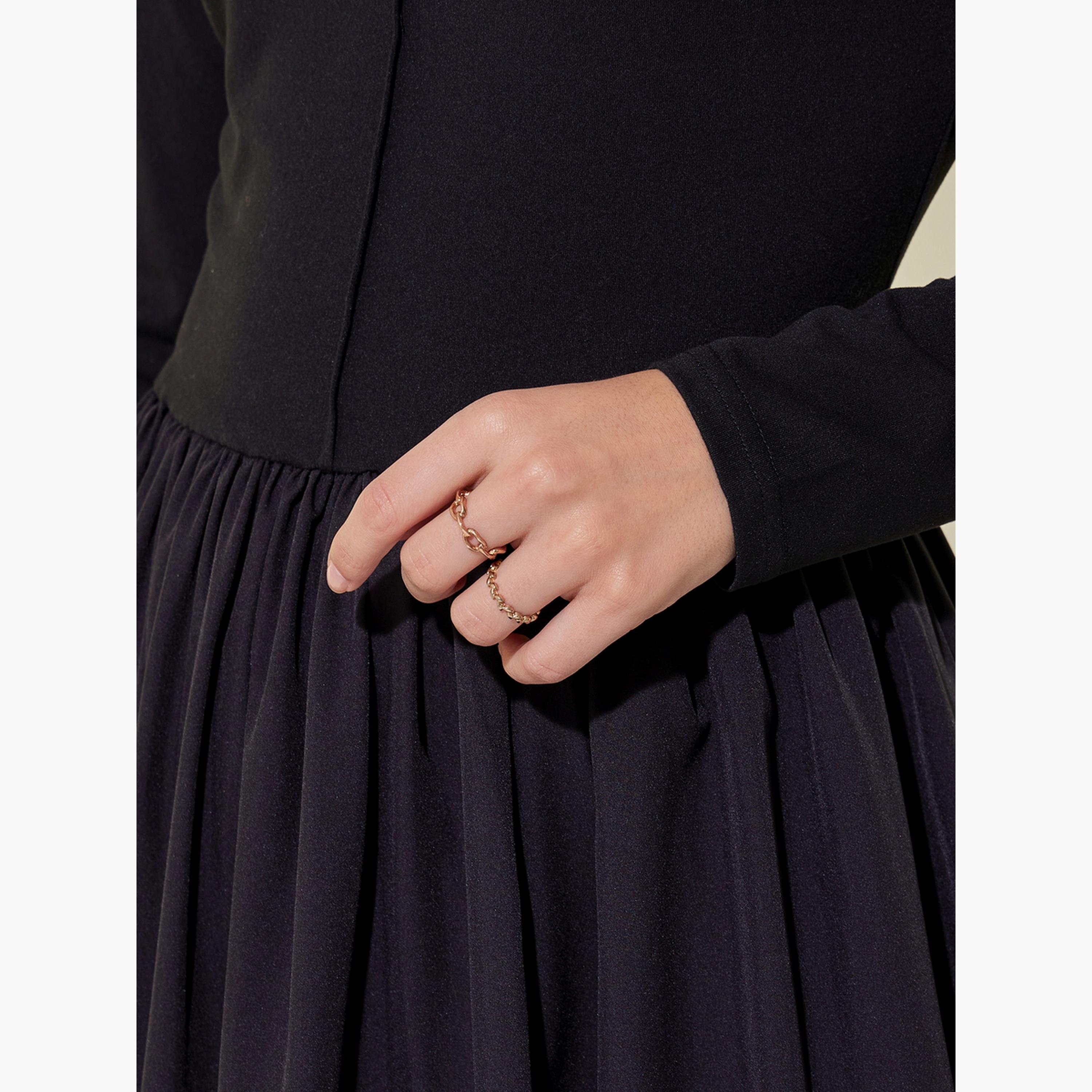 Take Two Solid A-Line Long Sleeve Maxi Dress with Seam Detail-women-clothing-dresses-image-5