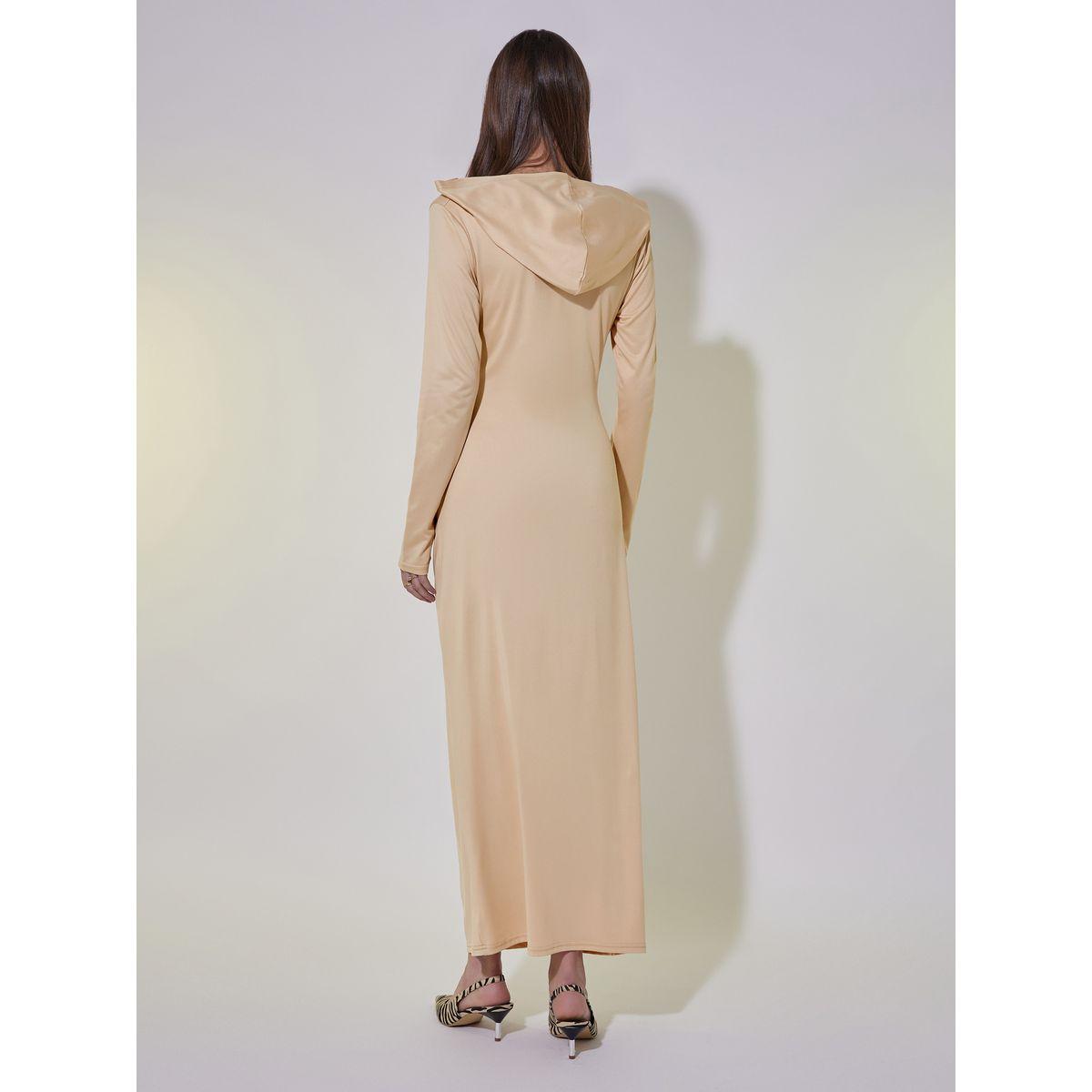 Take Two Ruched Detail Hooded Sheath Maxi Dress-women-clothing-dresses-image-5