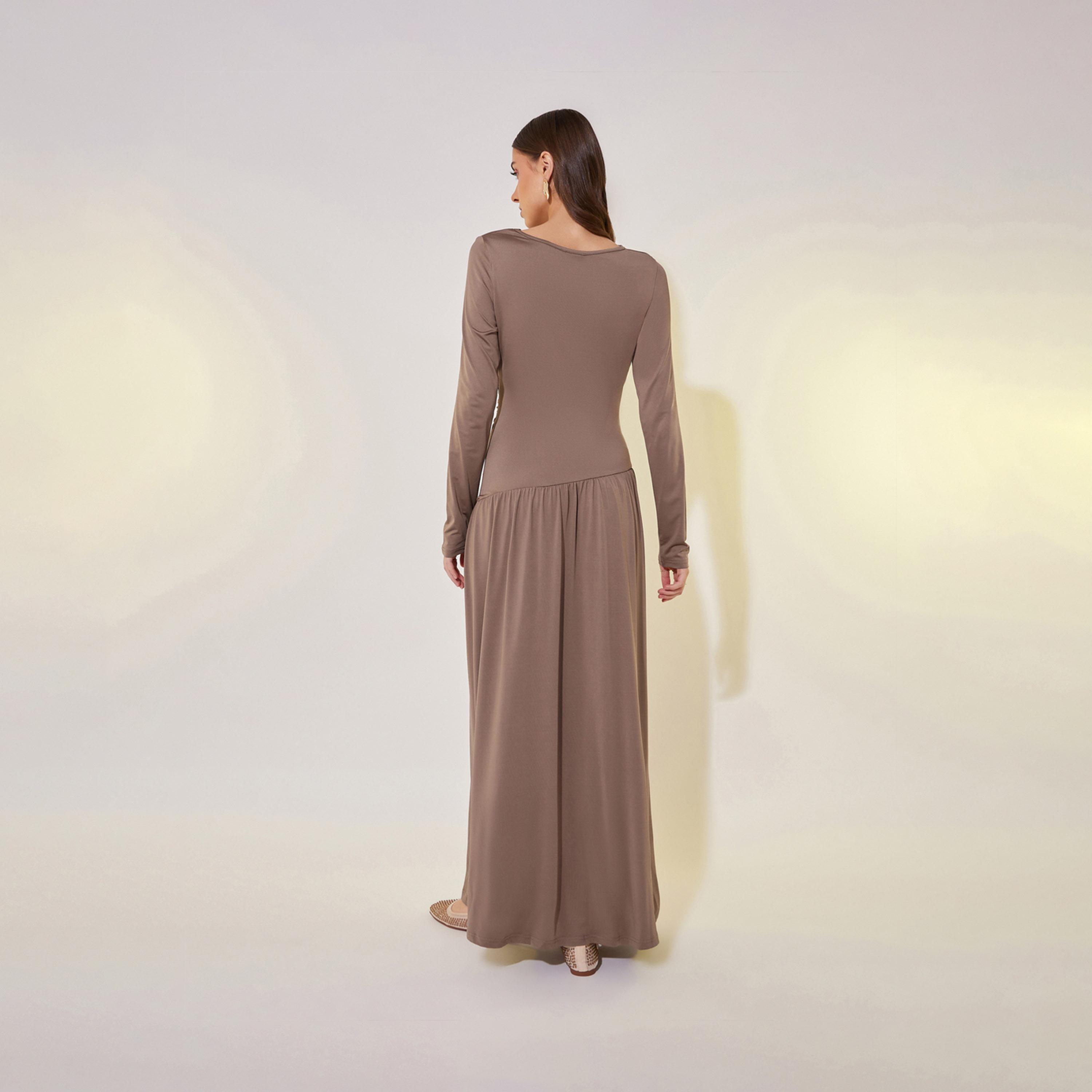 Take Two Gathered Detail Long Sleeve Maxi Dress-women-clothing-dresses-image-6