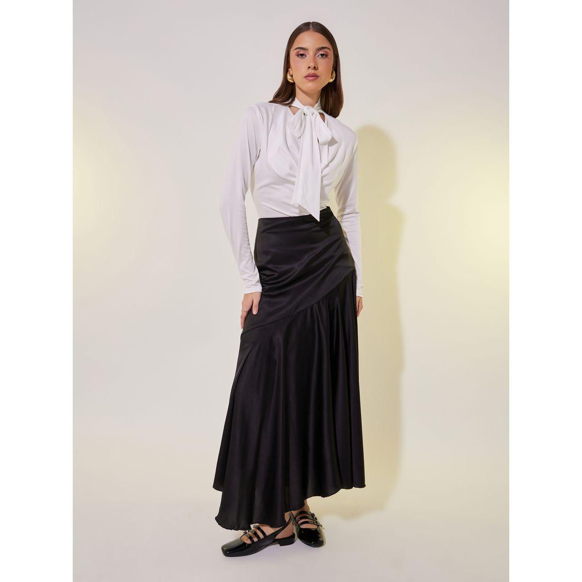 Solid Tie-Up Neck Long Sleeve Top-women-clothing-shirtsandblouses-blouses-image-4