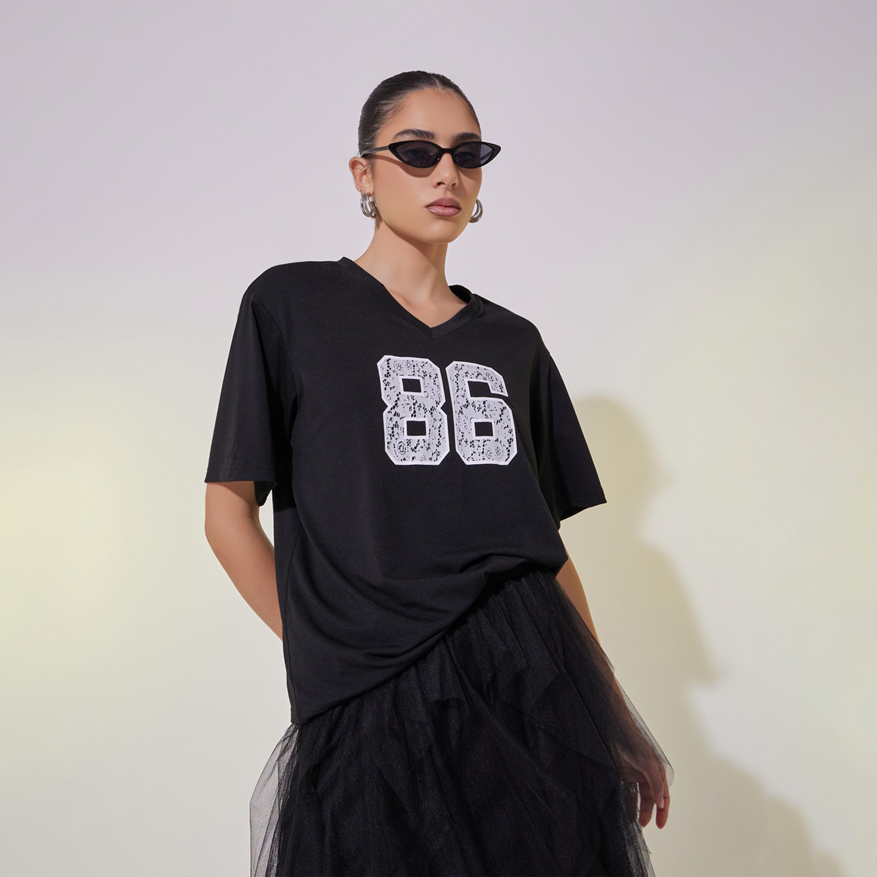 Take Two Graphic Printed V Neck Relaxed Fit T-Shirt-women-clothing-tshirts-image-2