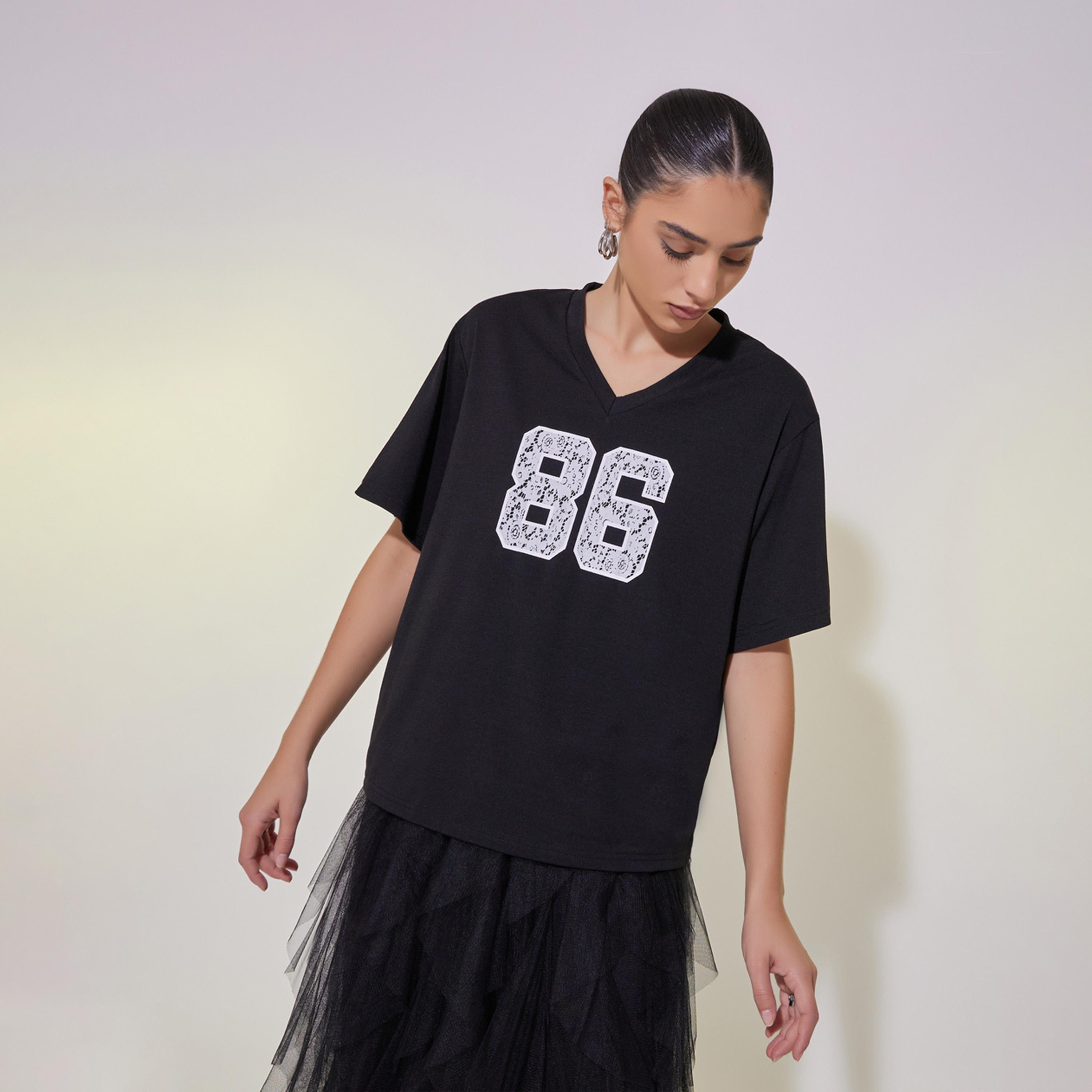Take Two Graphic Printed V Neck Relaxed Fit T-Shirt-women-clothing-tshirts-image-4
